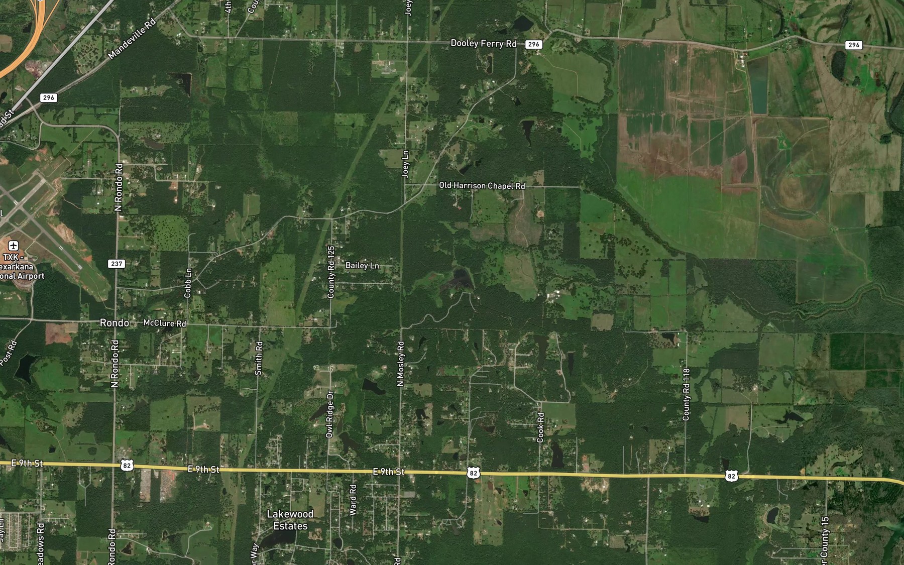 Satellite map of the Upper Moore Lake