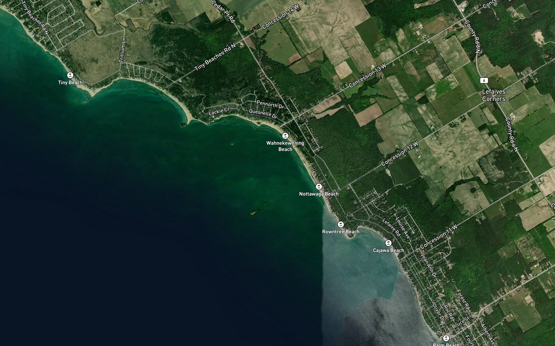 Satellite map of the Grandolph Bay