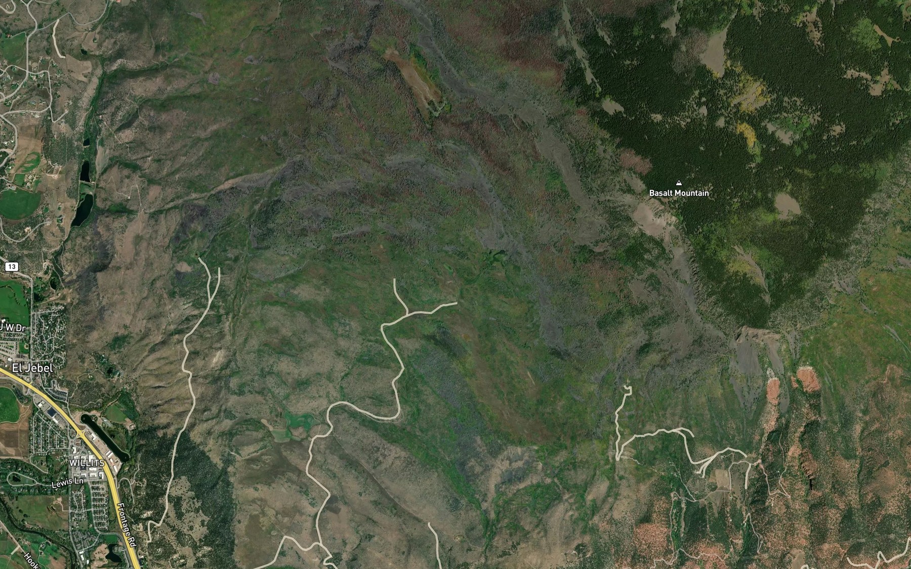 Satellite map of the Kelly Pond Reservoir