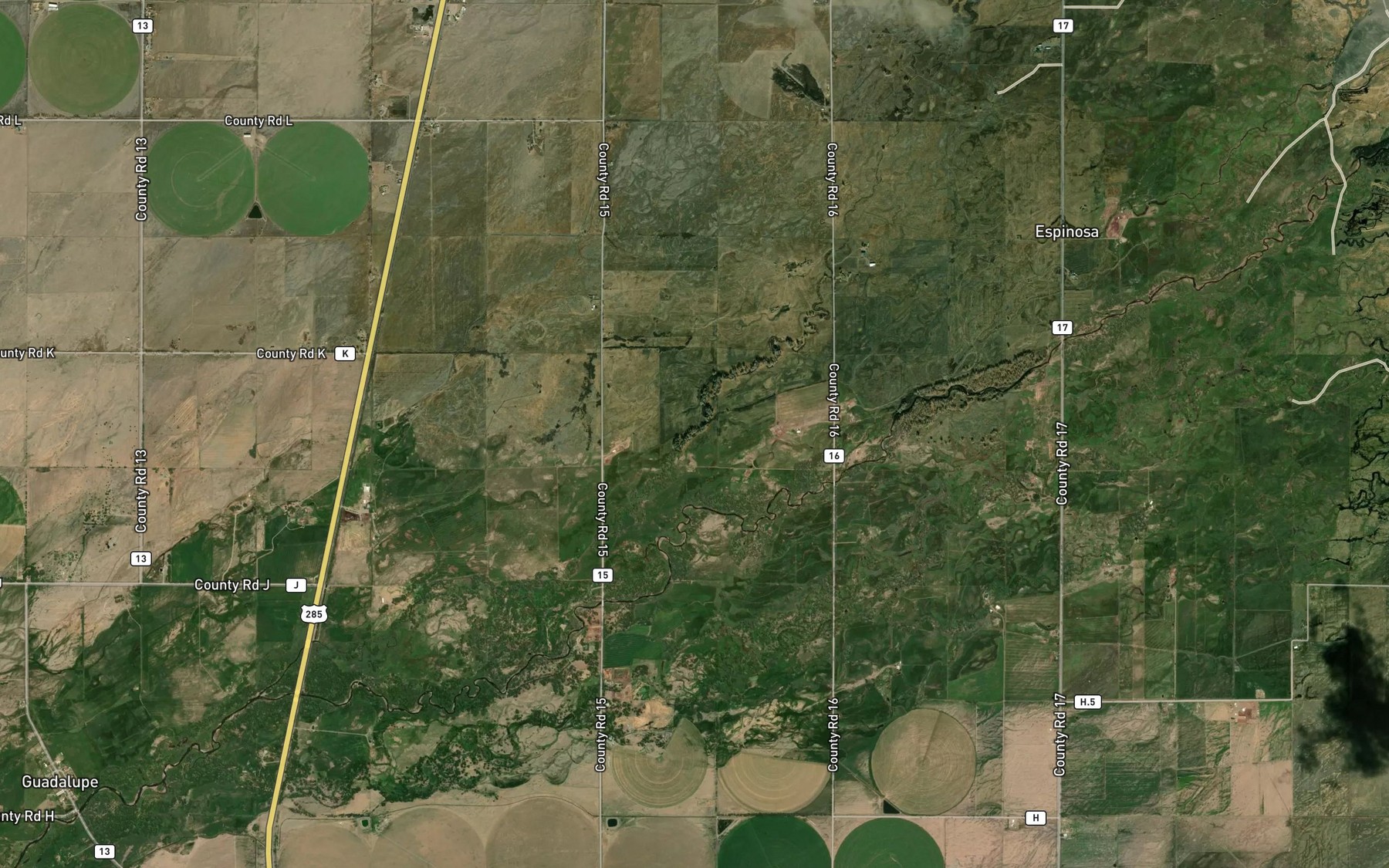 Satellite map of the Sautiago Ditch