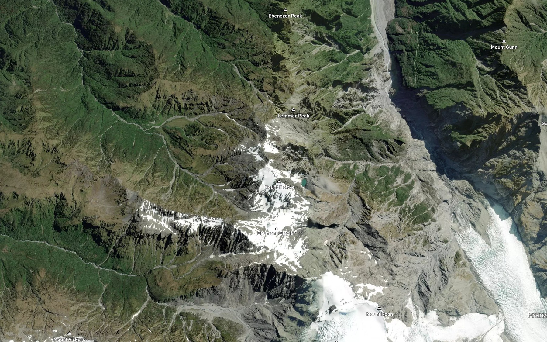 Satellite map of the Unser Fritz Falls
