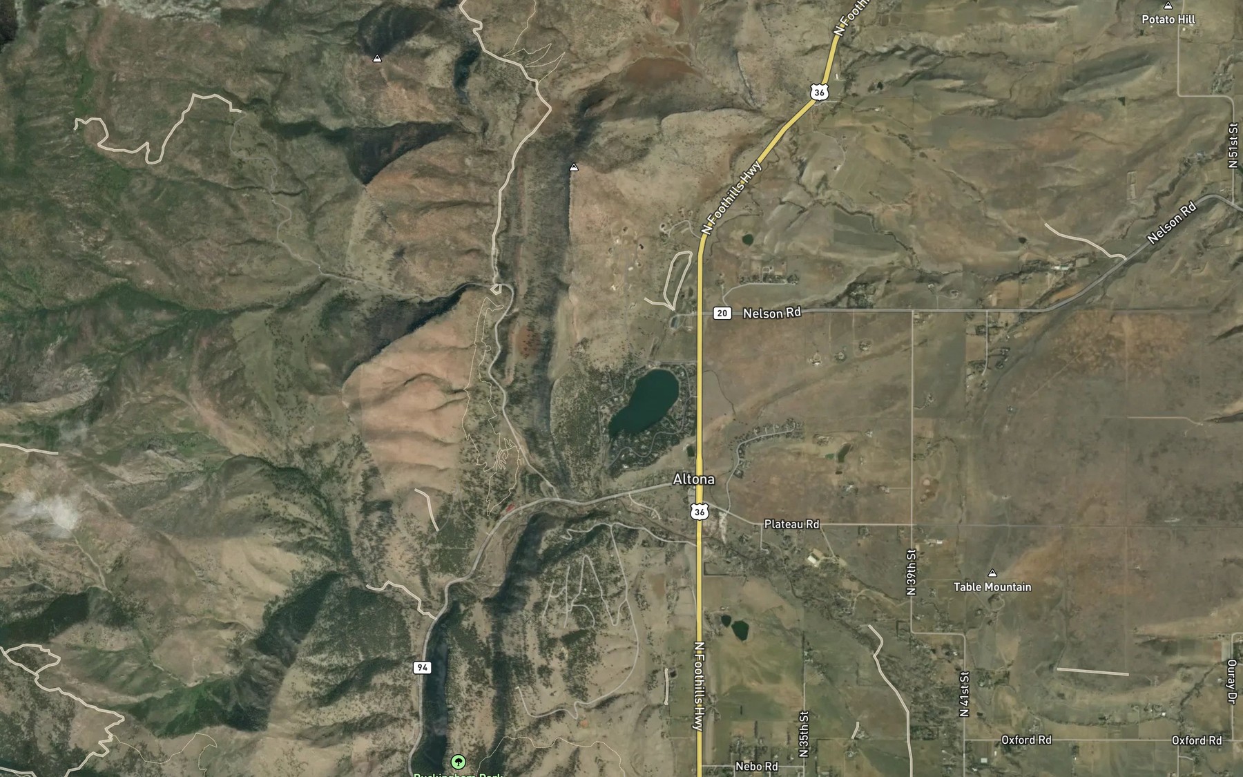 Satellite map of the Lake of the Pines