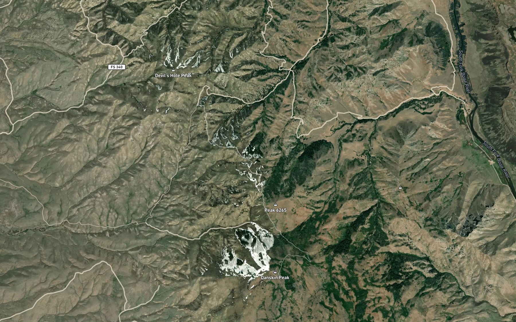 Satellite map of the Danskin Lake