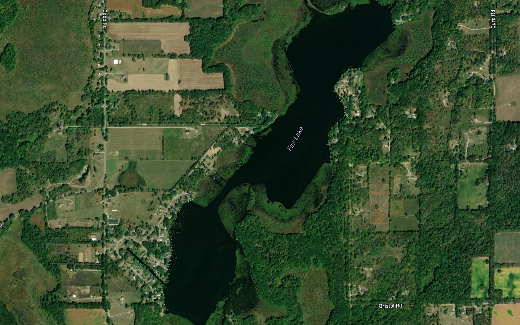Satellite map of the Fair Lake