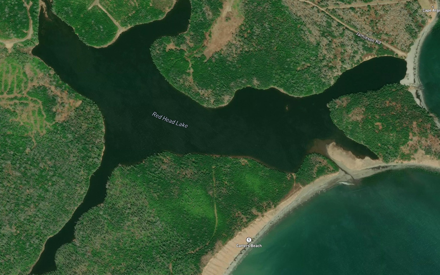Satellite map of the Red Head Lake