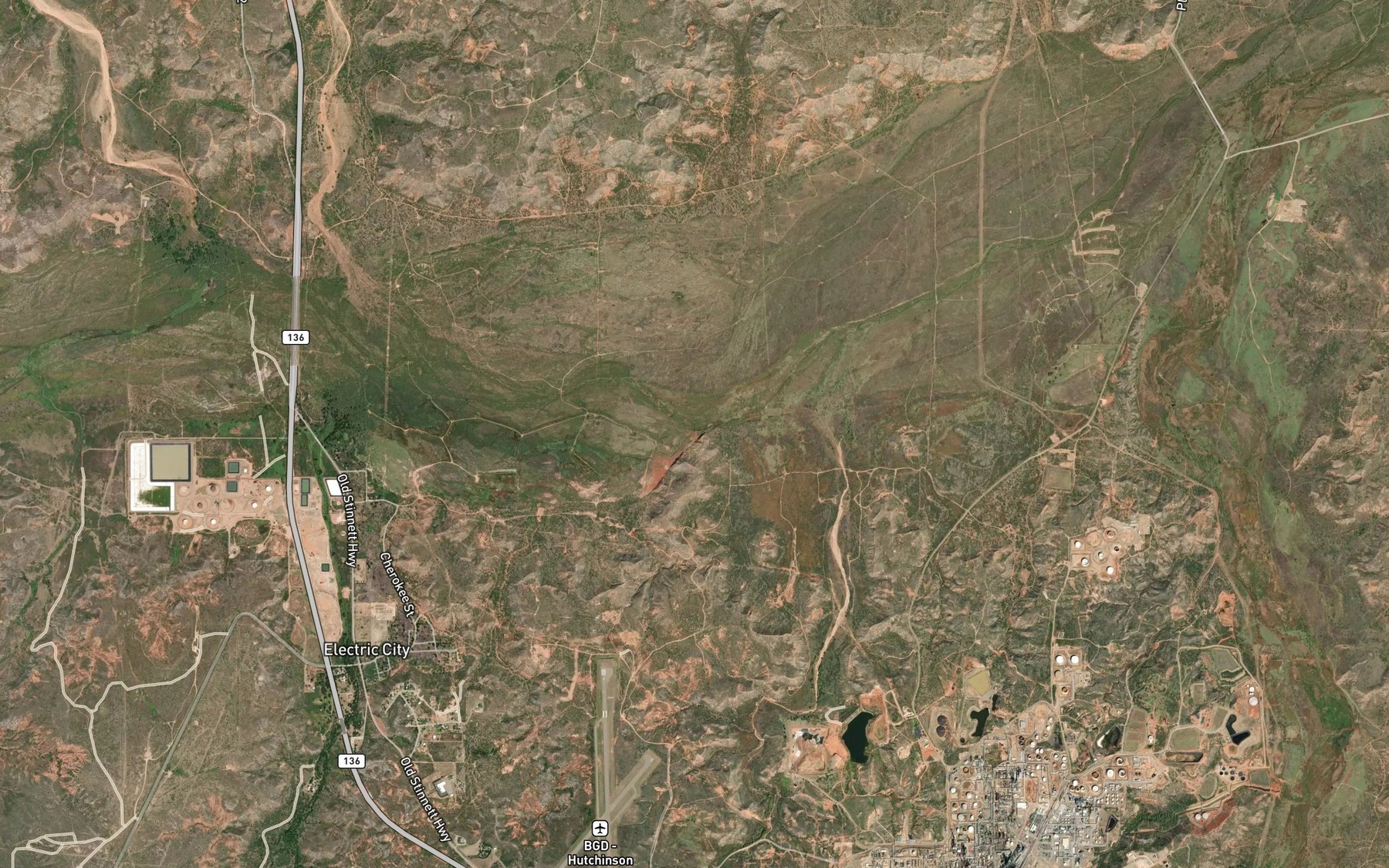 Satellite map of the Rock Creek