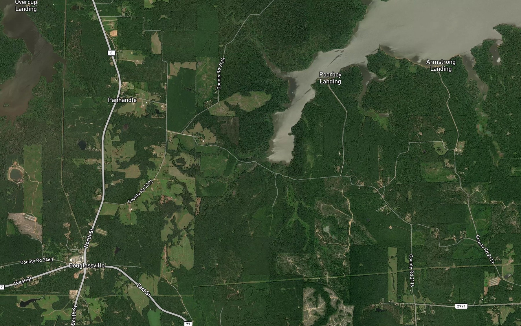 Satellite map of the Webster Creek
