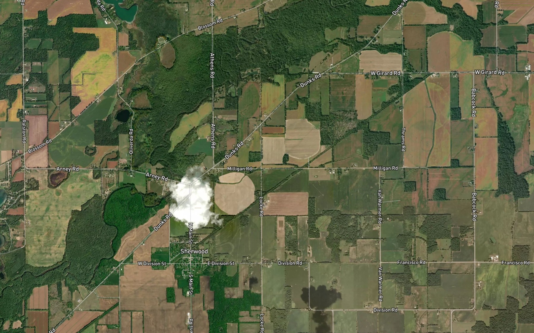 Satellite map of the Kilbourn Drain