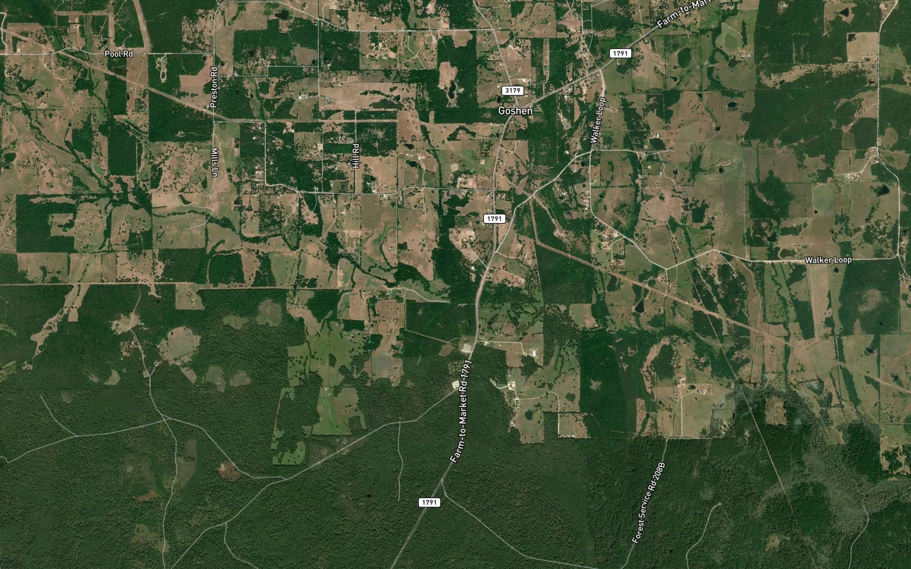 Satellite map of the Lee Branch
