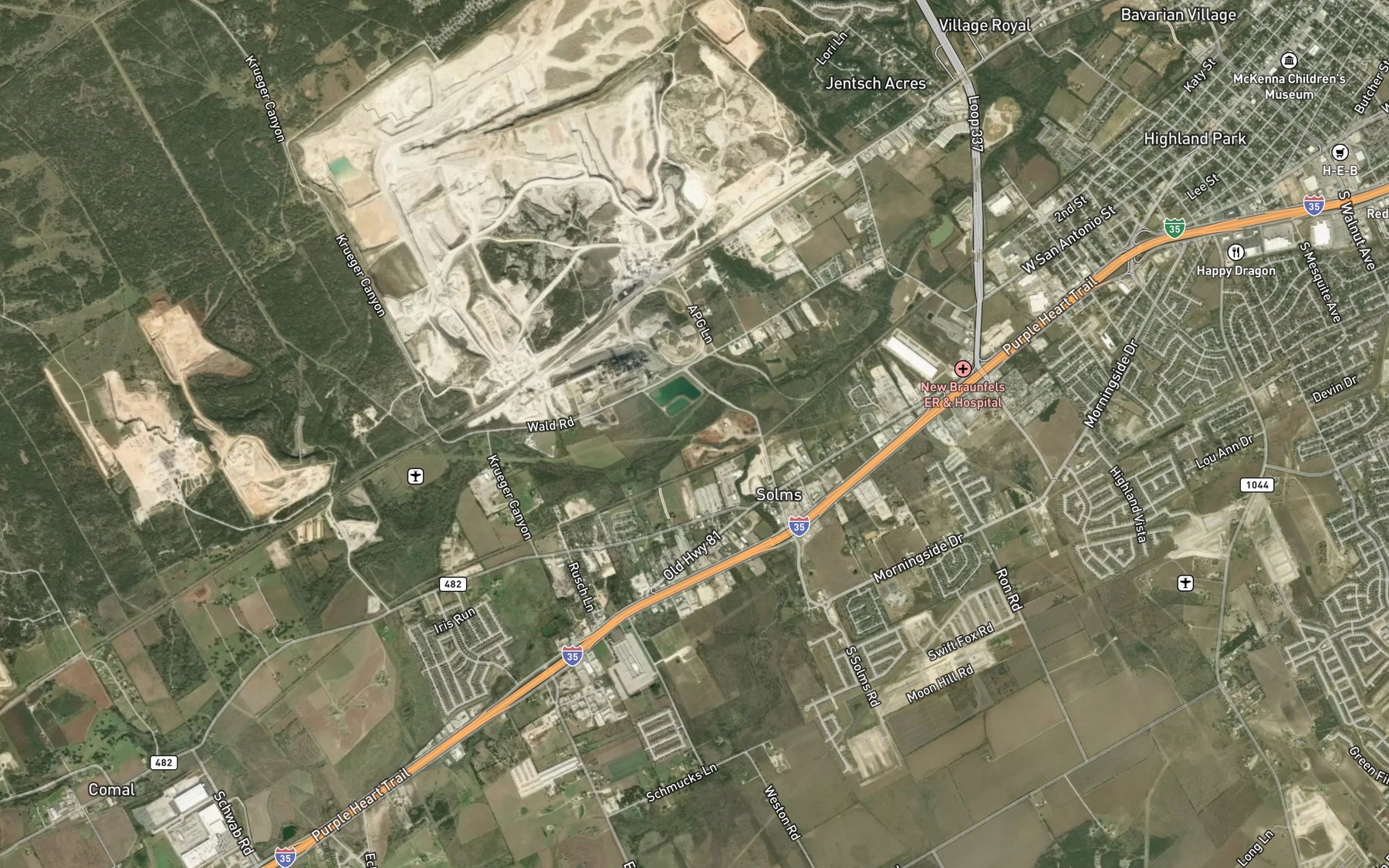 Satellite map of the Fourmile Creek