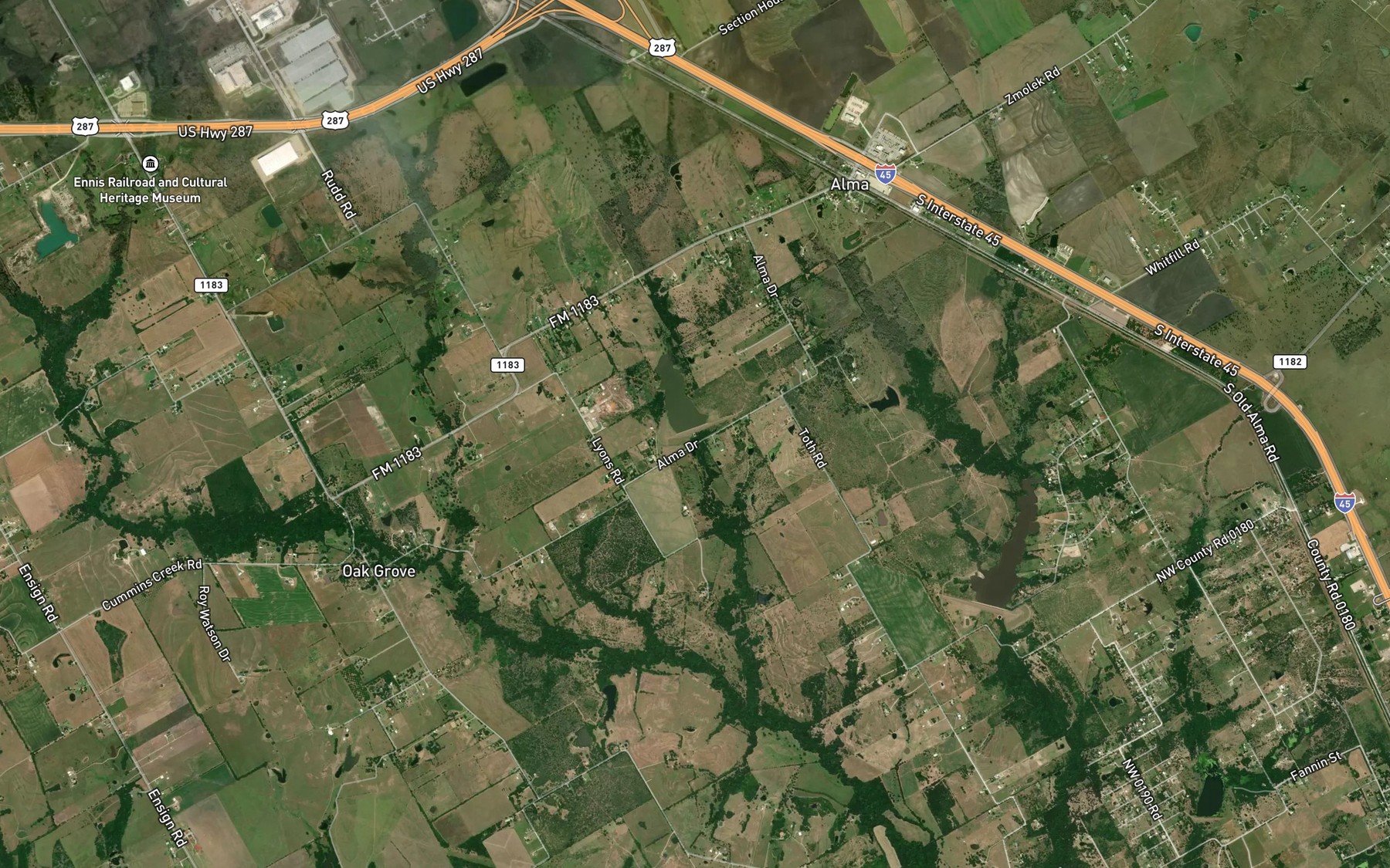 Satellite map of the Soil Conservation Service Site 125 Reservoir