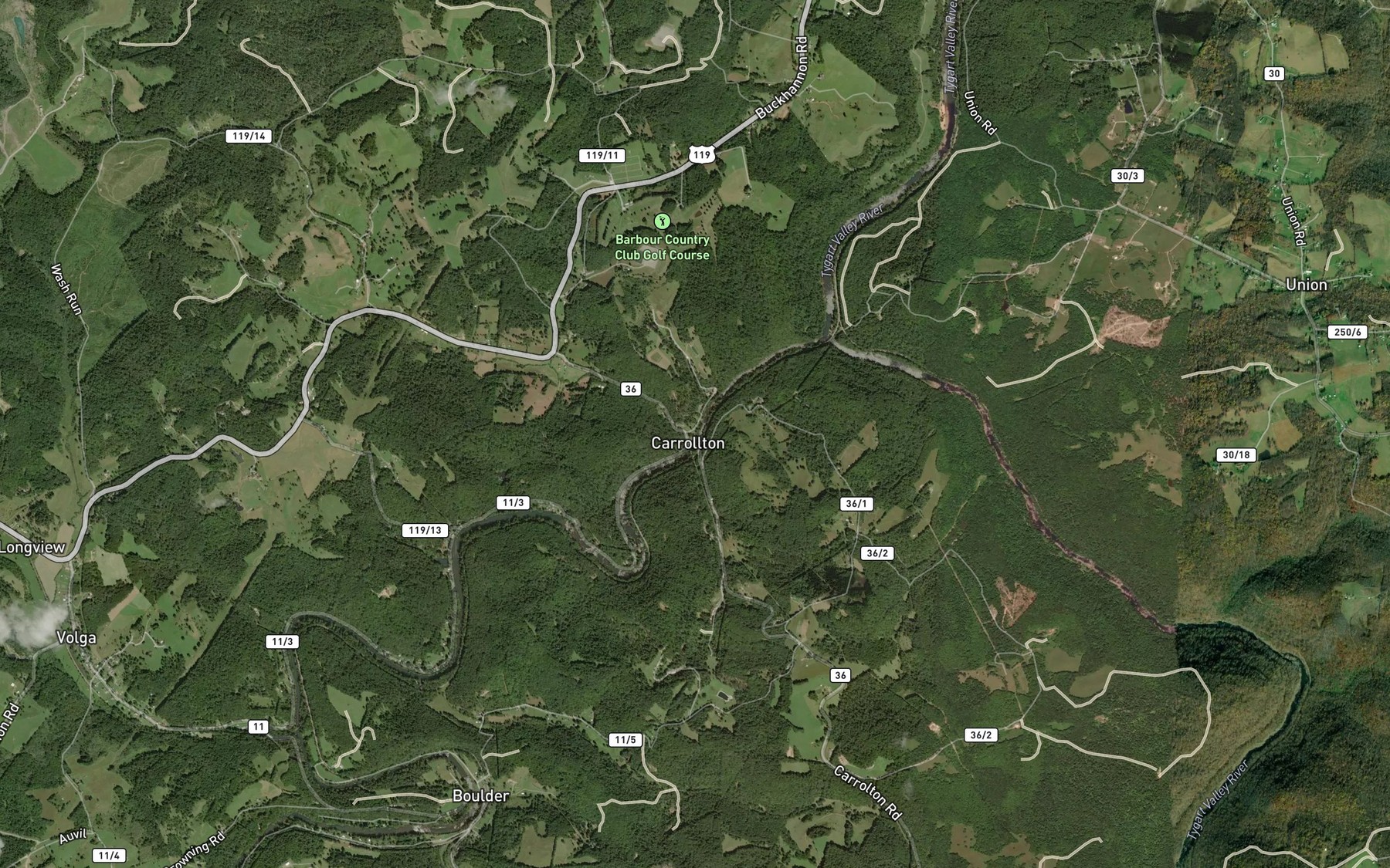 Satellite map of the First Big Run