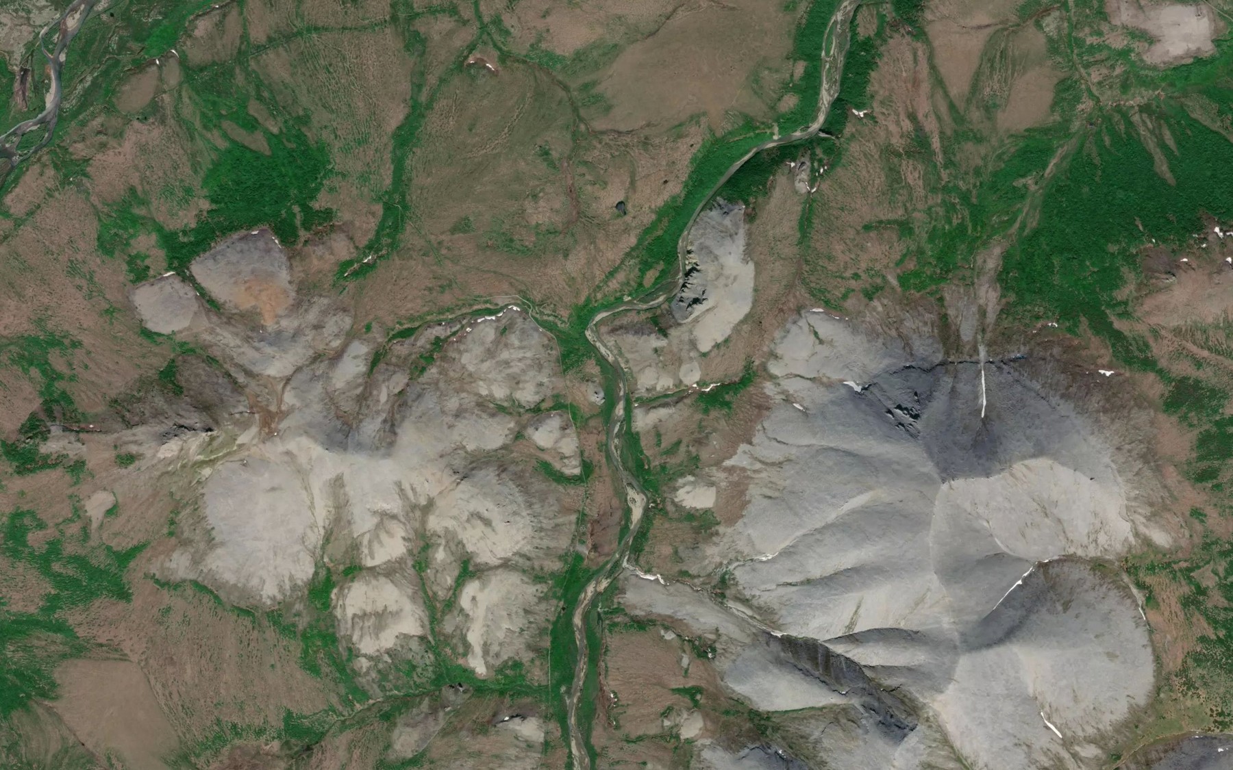 Satellite map of the Bertha Creek