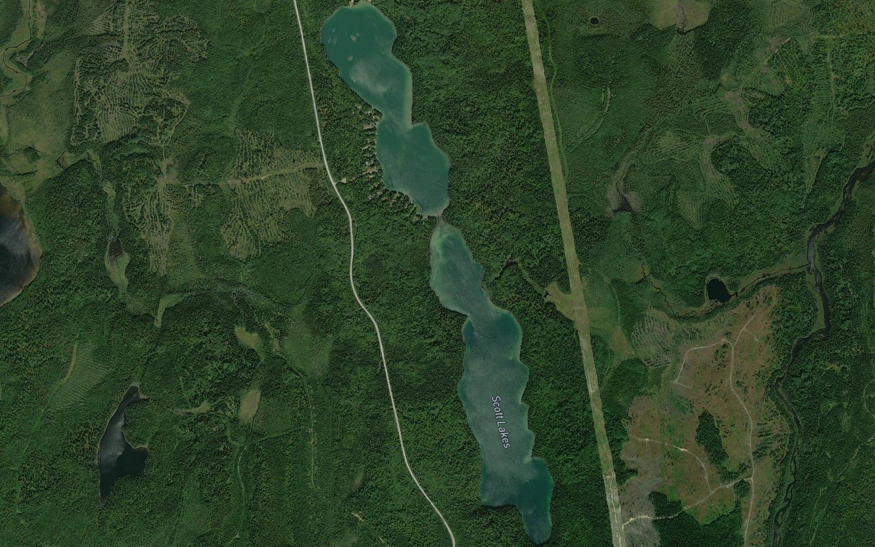 Satellite map of the Scott Lakes