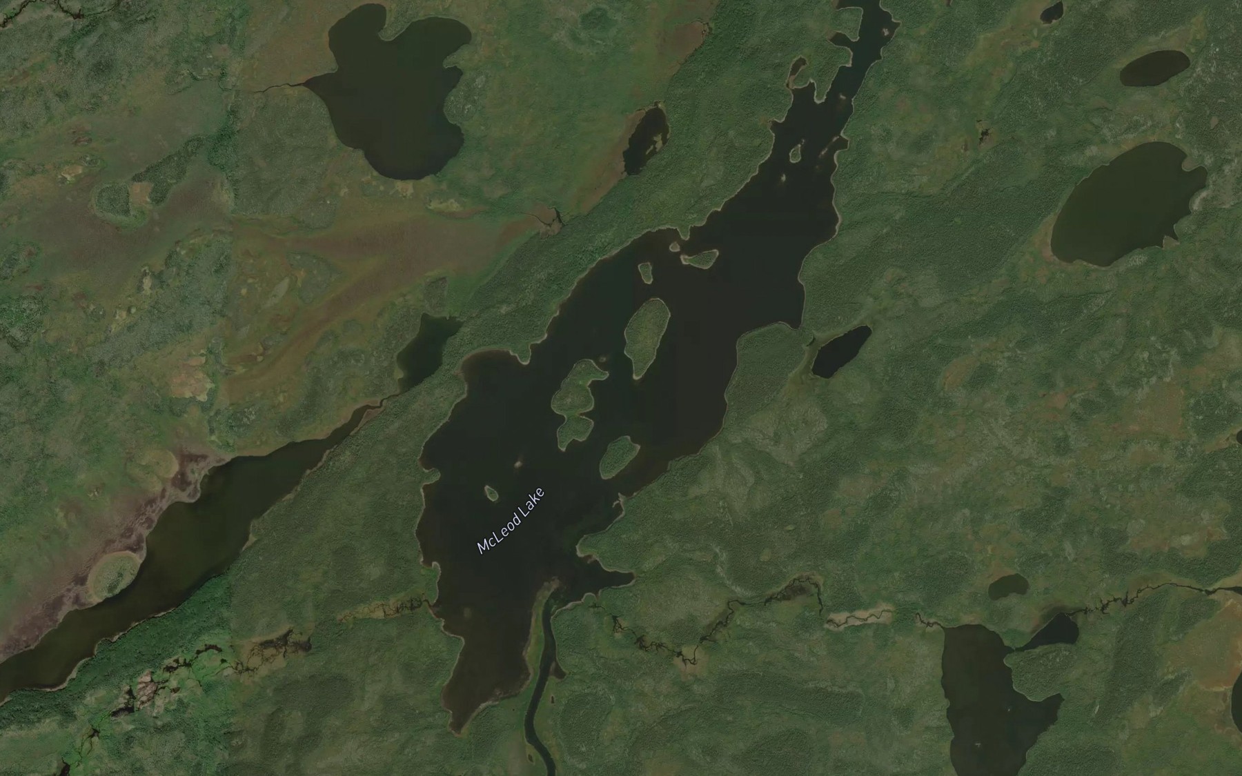 Satellite map of the McLeod Lake