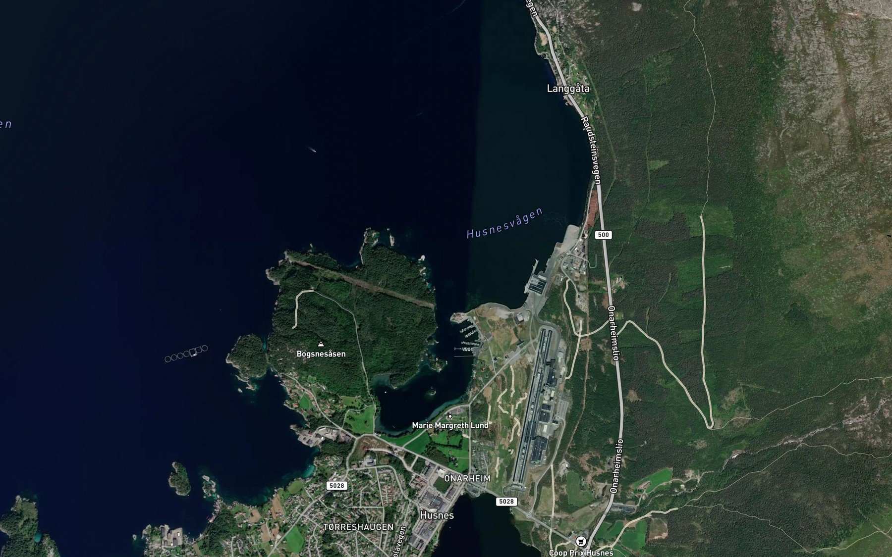 Satellite map of the Husnesvagen