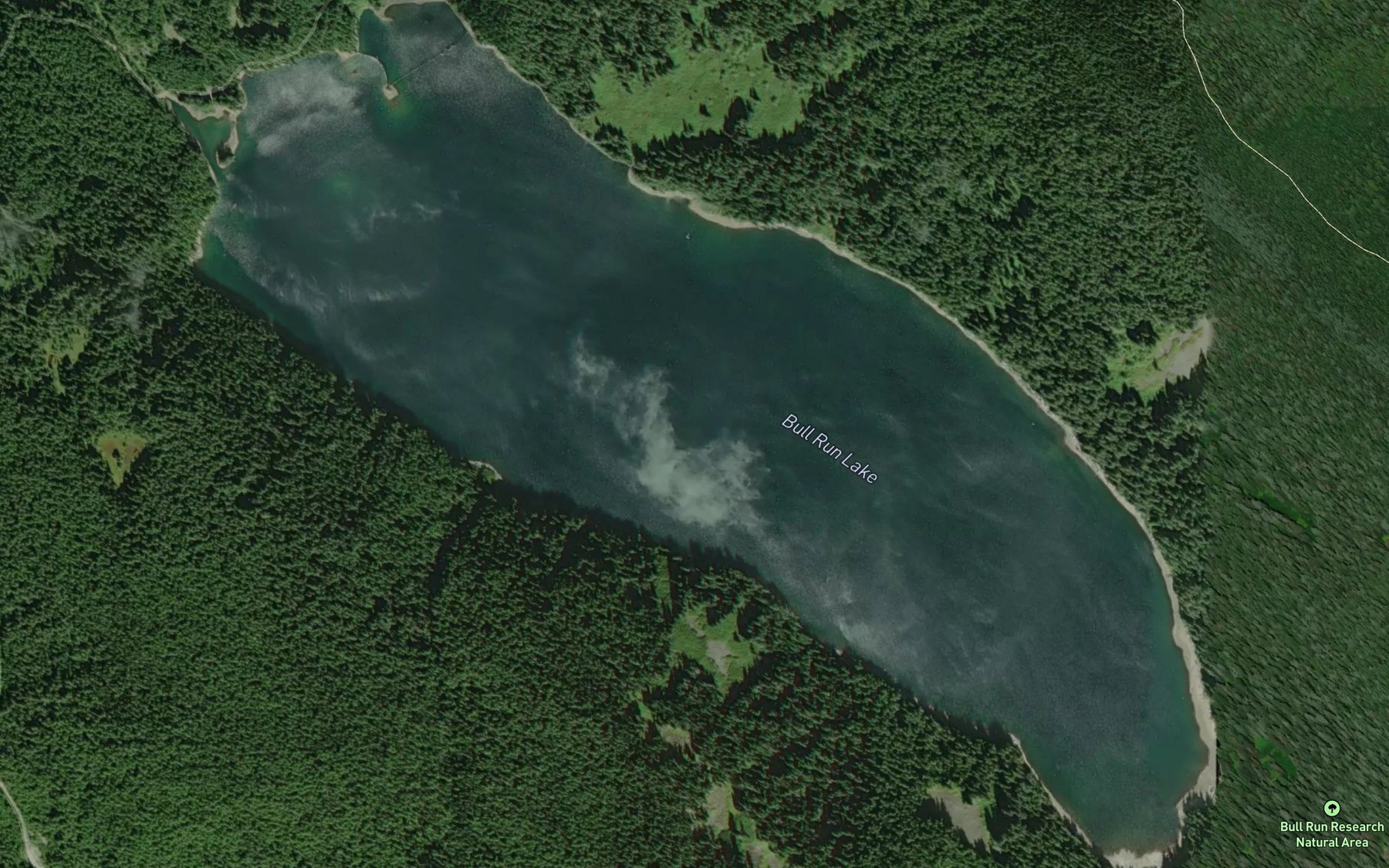 Satellite map of the Bull Run Lake