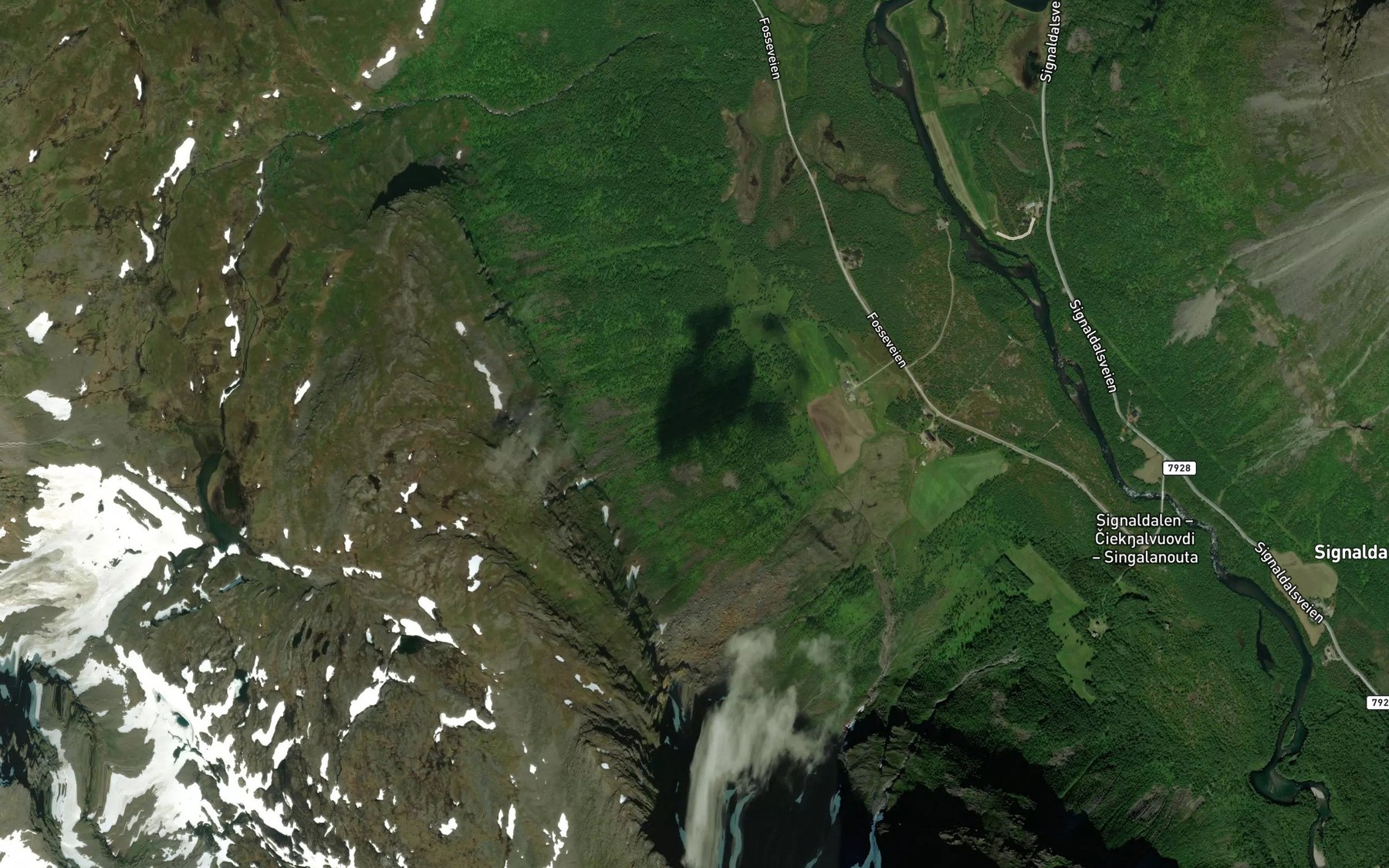 Satellite map of the Nybekken