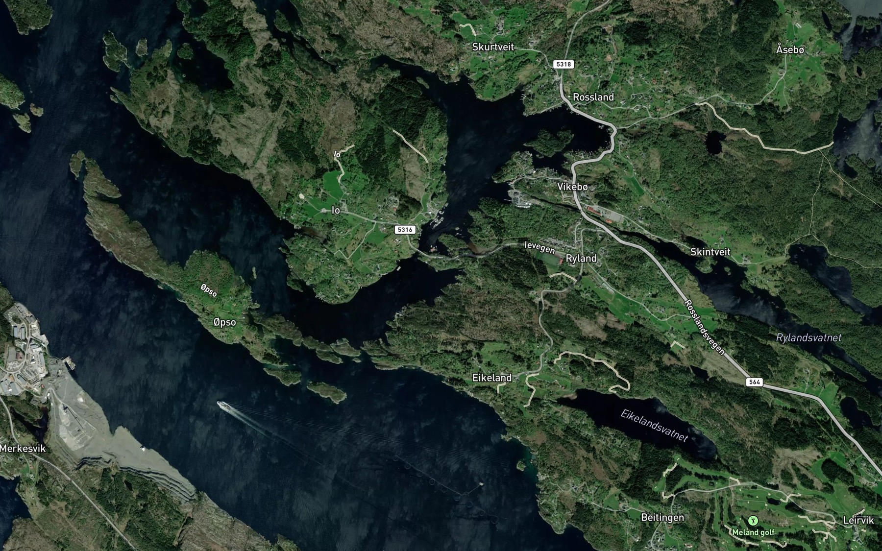 Satellite map of the Gamlesvika