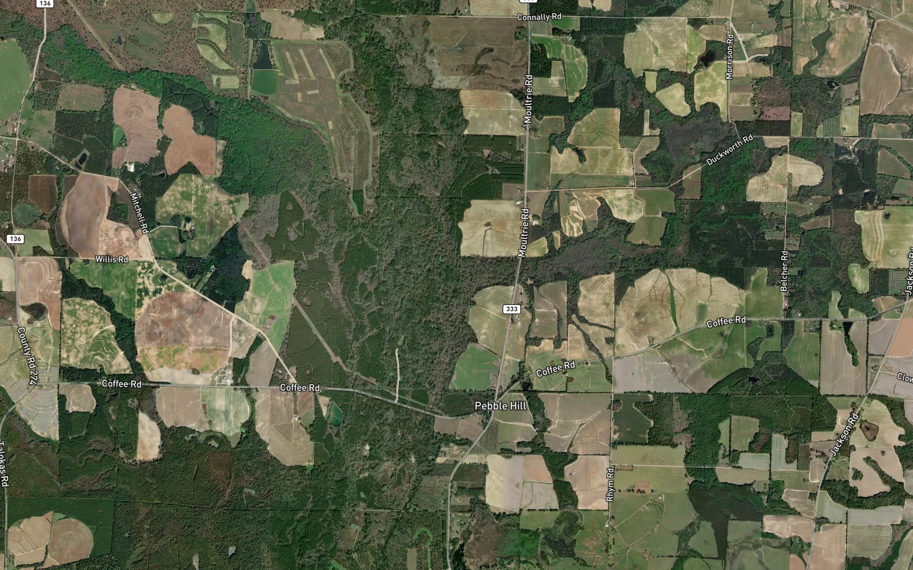 Satellite map of the Gum Creek