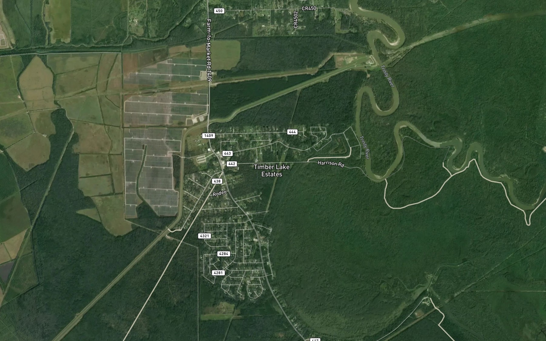 Satellite map of the Talley Lake