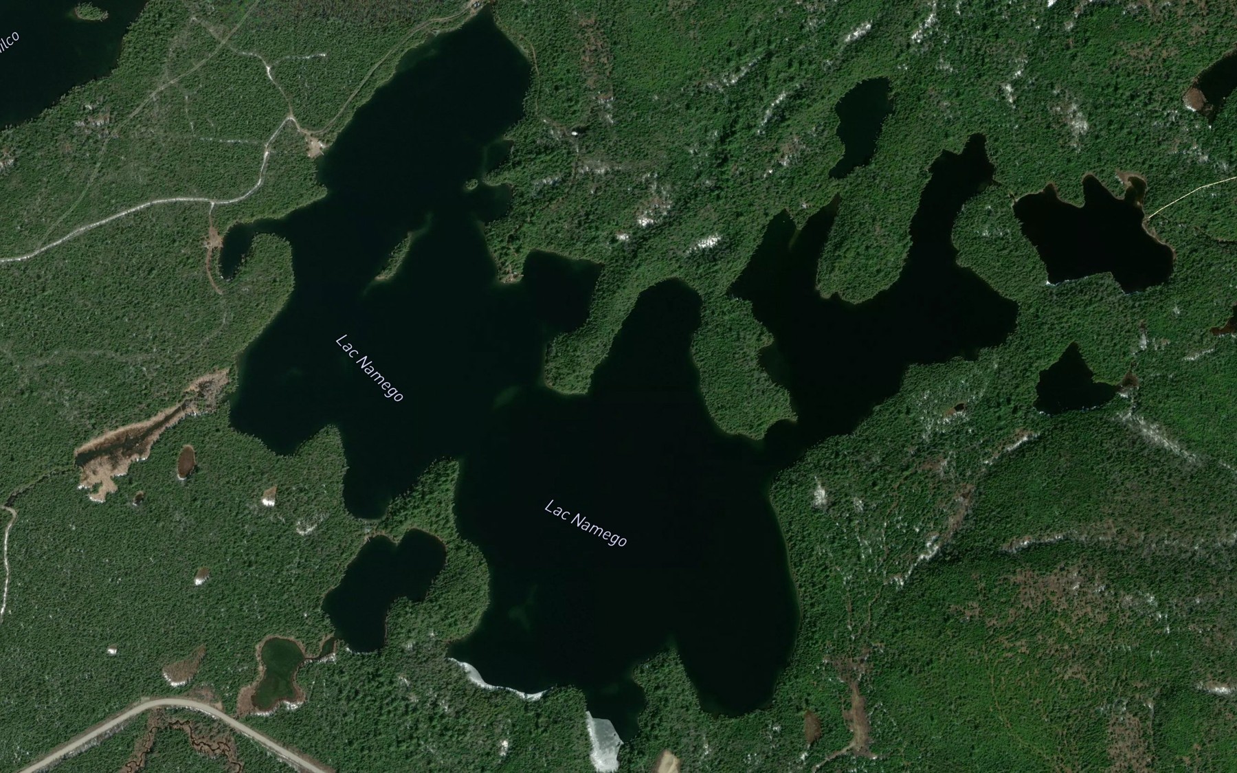 Satellite map of the Lac Namego