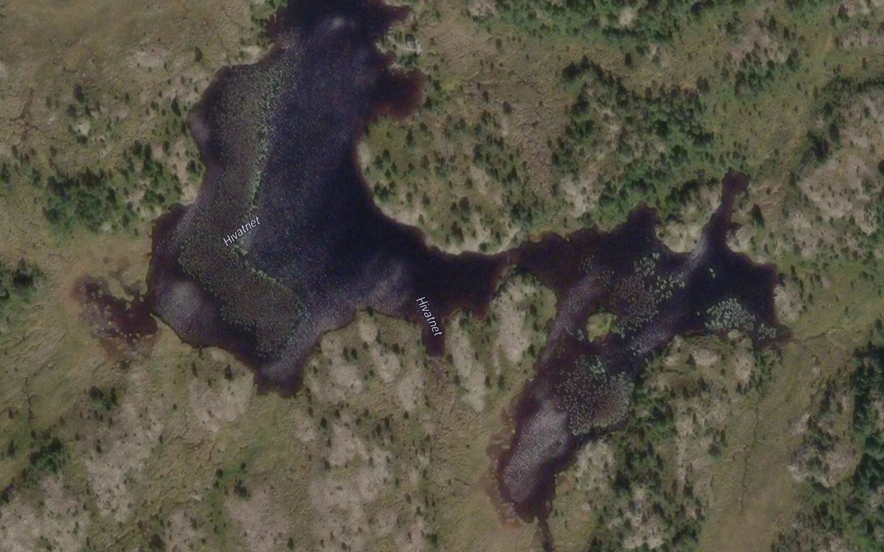 Satellite map of the Hivatnet