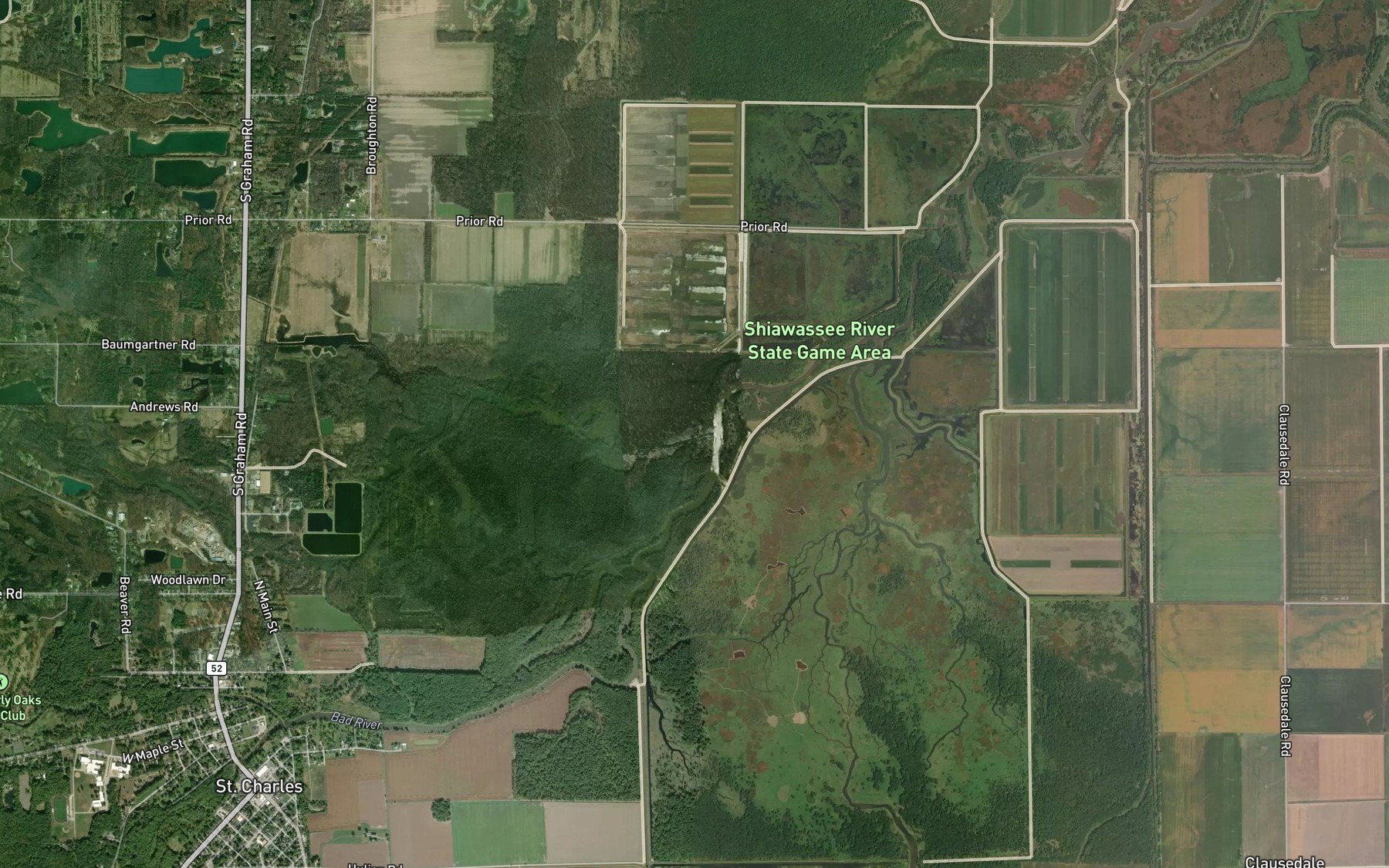 Satellite map of the Wolf Creek