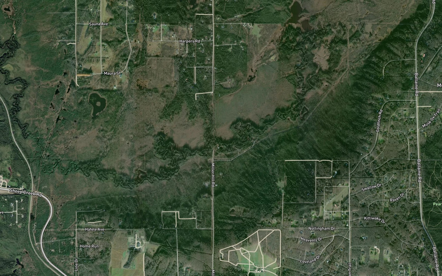 Satellite map of the O'Connor Creek