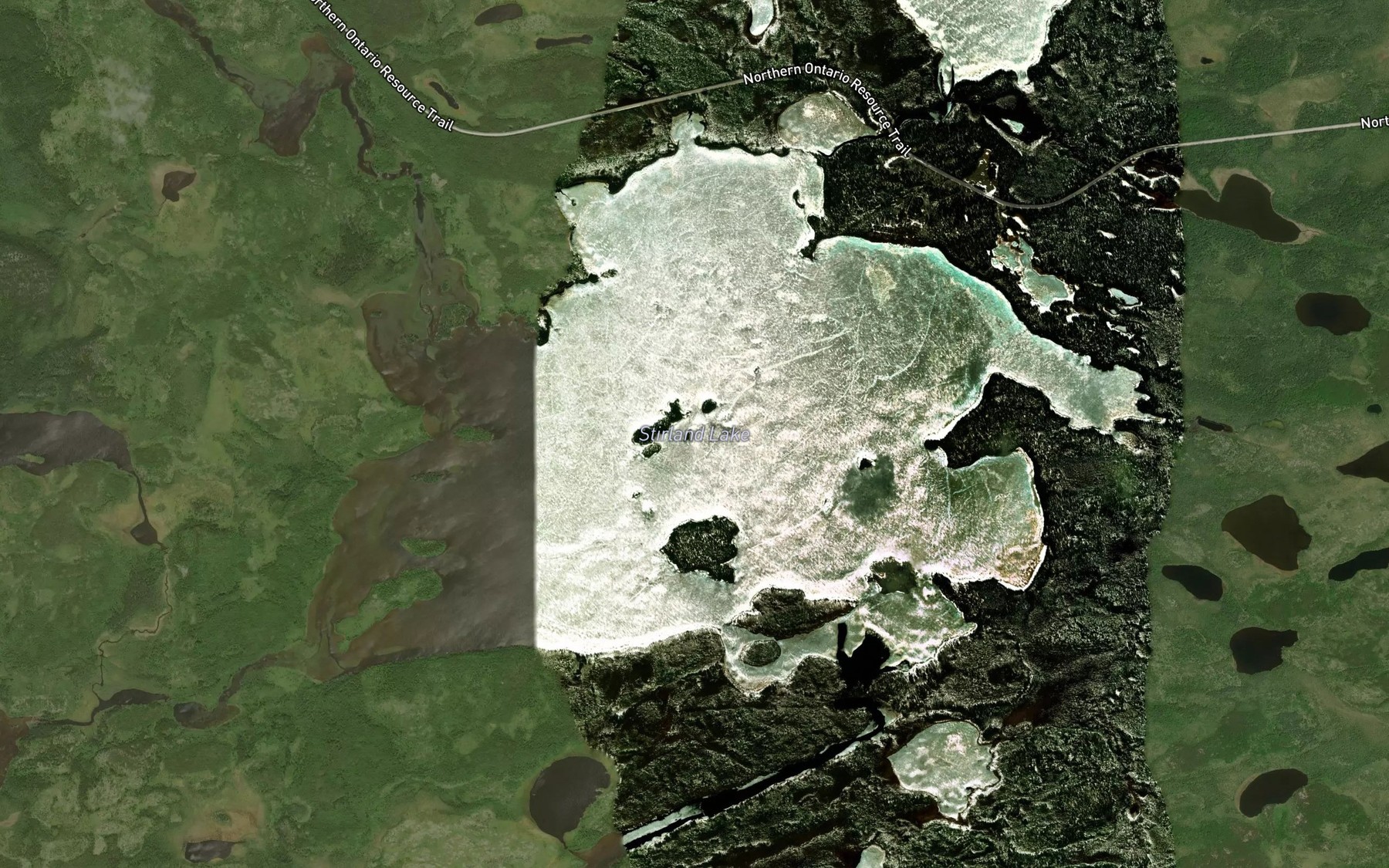 Satellite map of the Stirland Lake