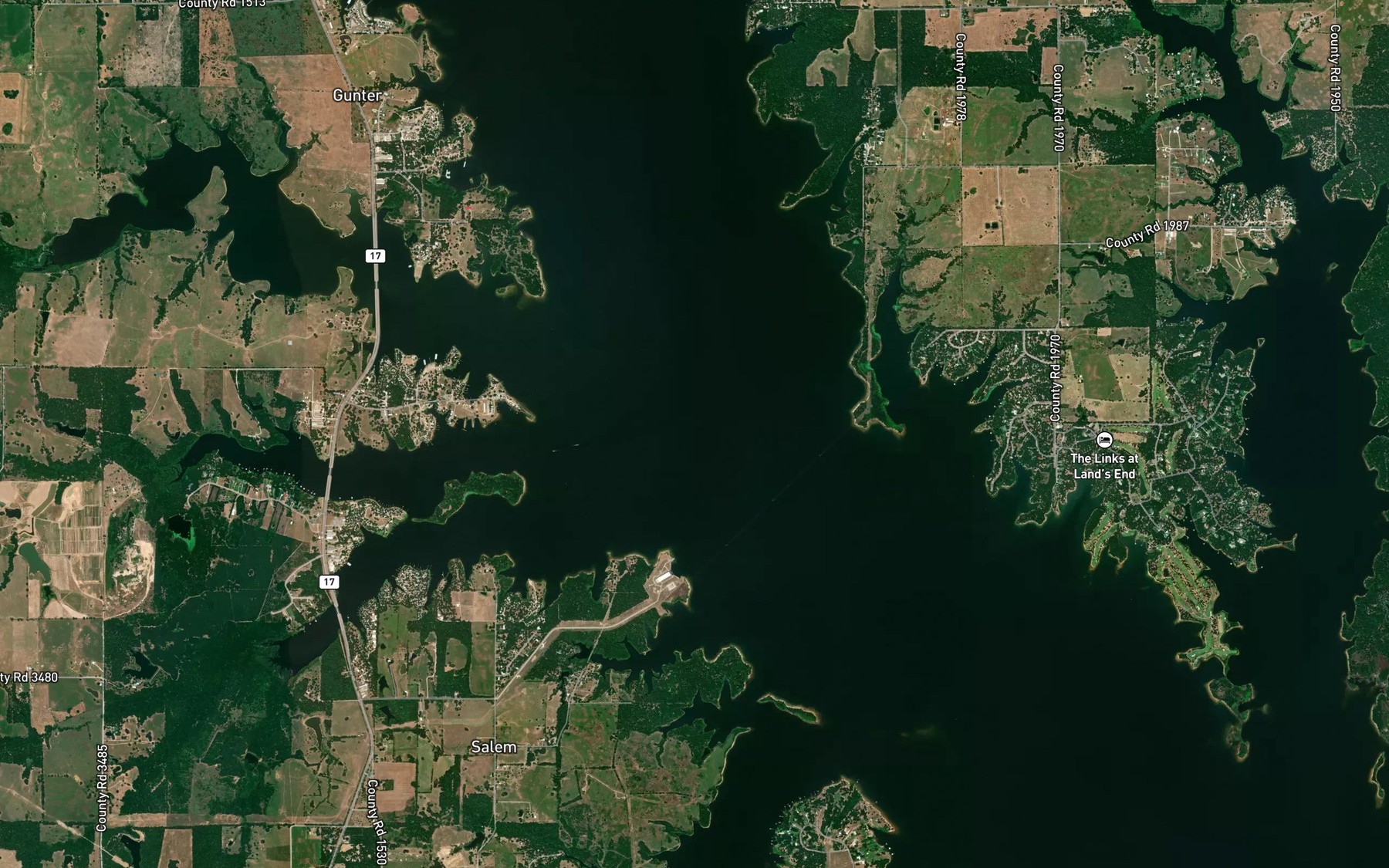 Satellite map of the Williams Creek