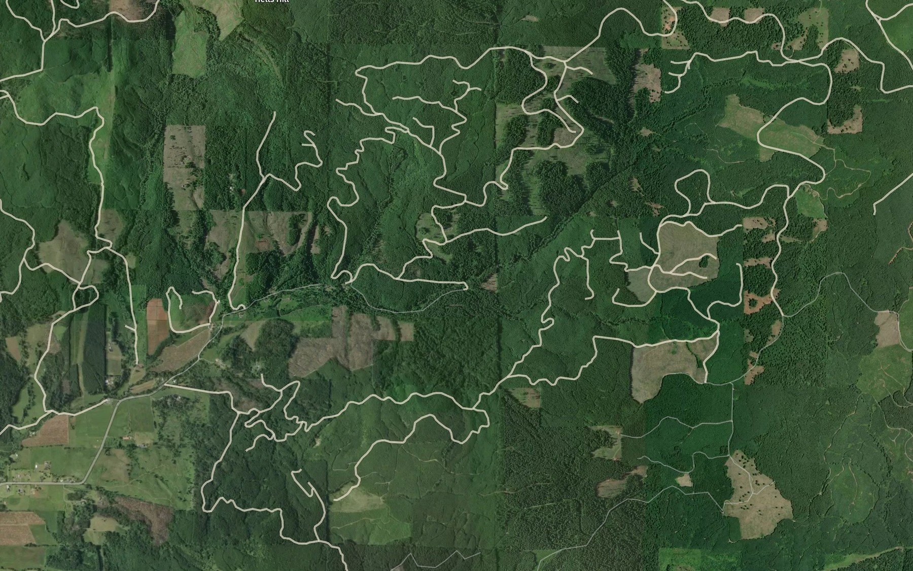 Satellite map of the Thomas Creek