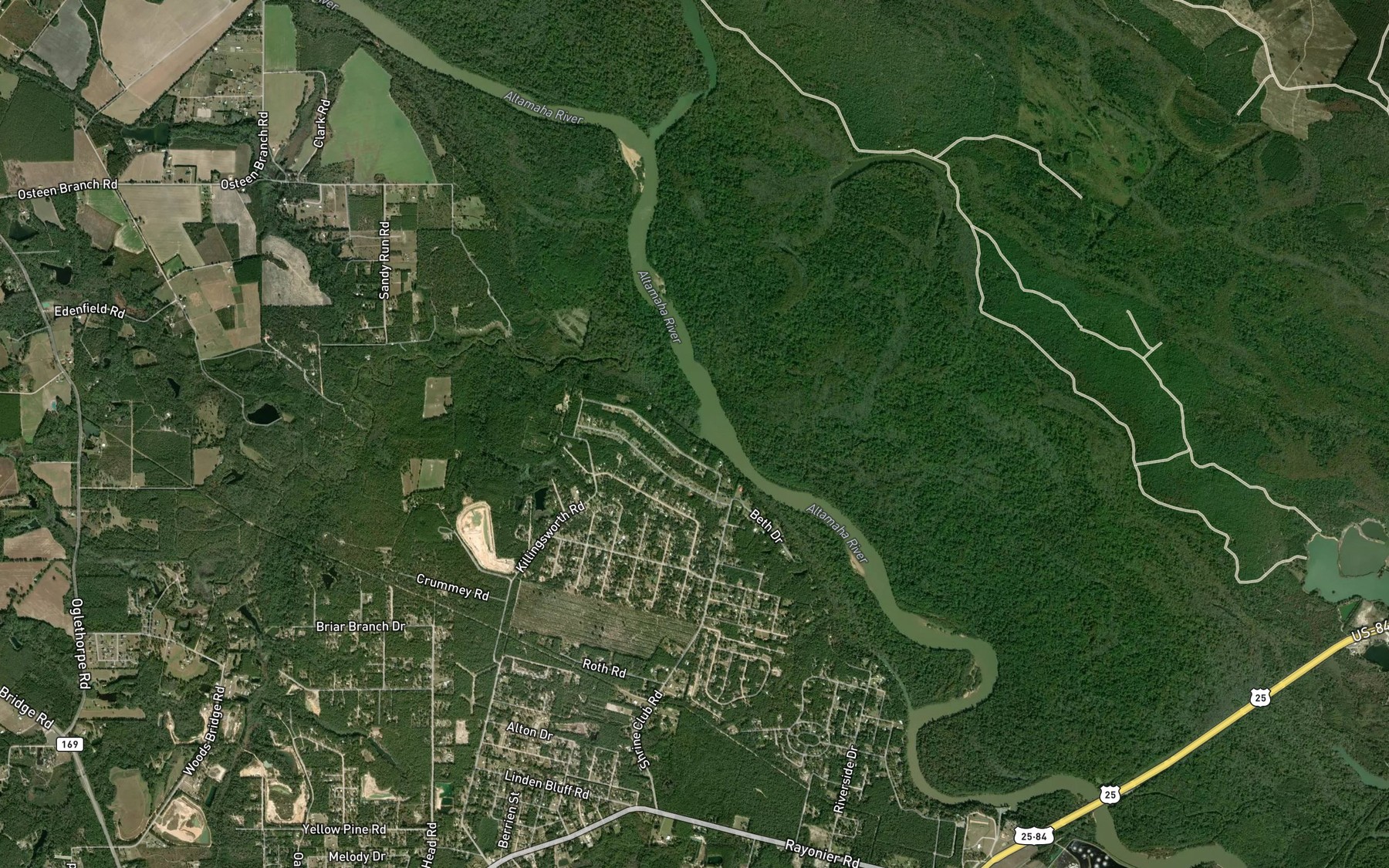Satellite map of the Goose Creek