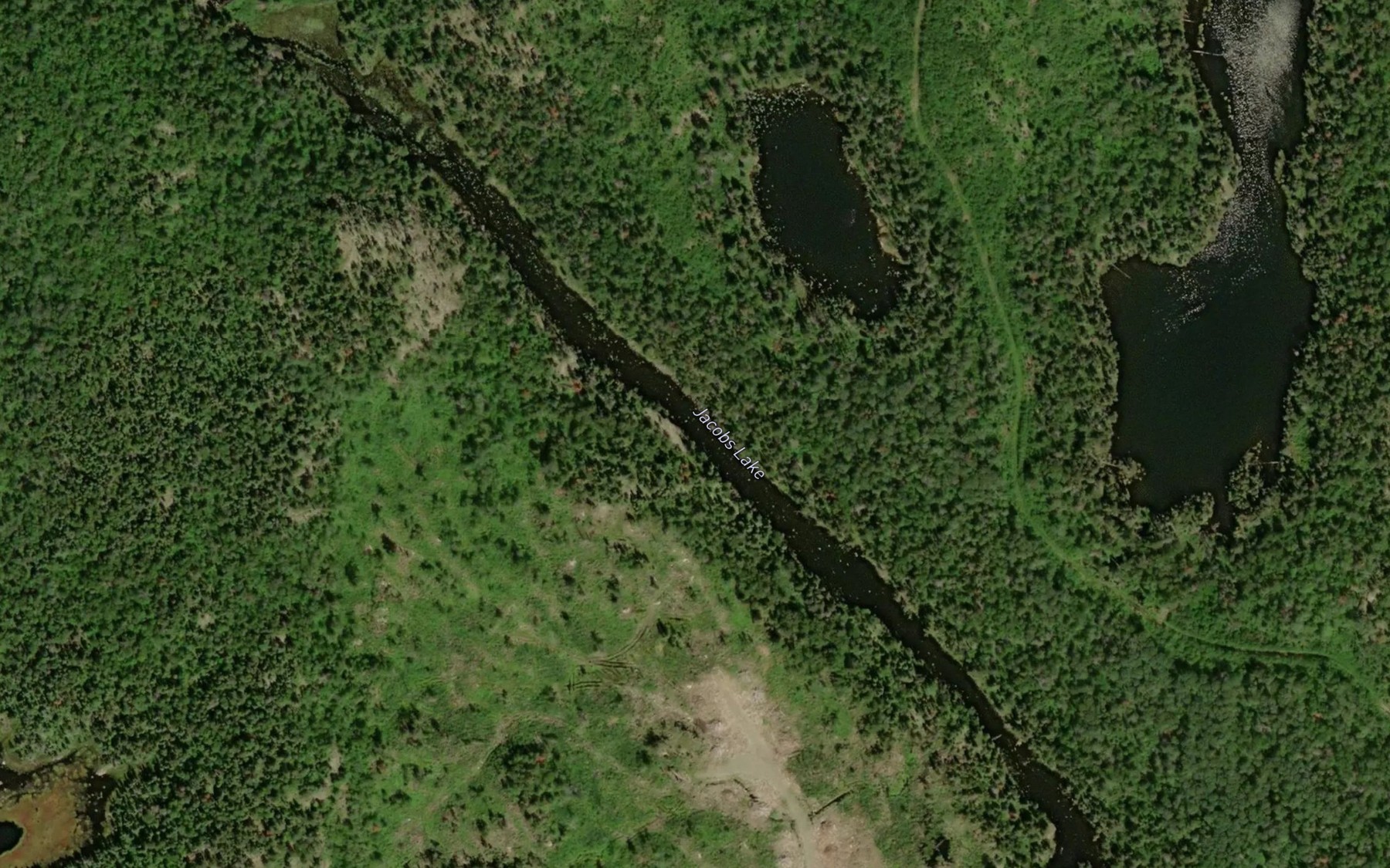 Satellite map of the Jacobs Lake