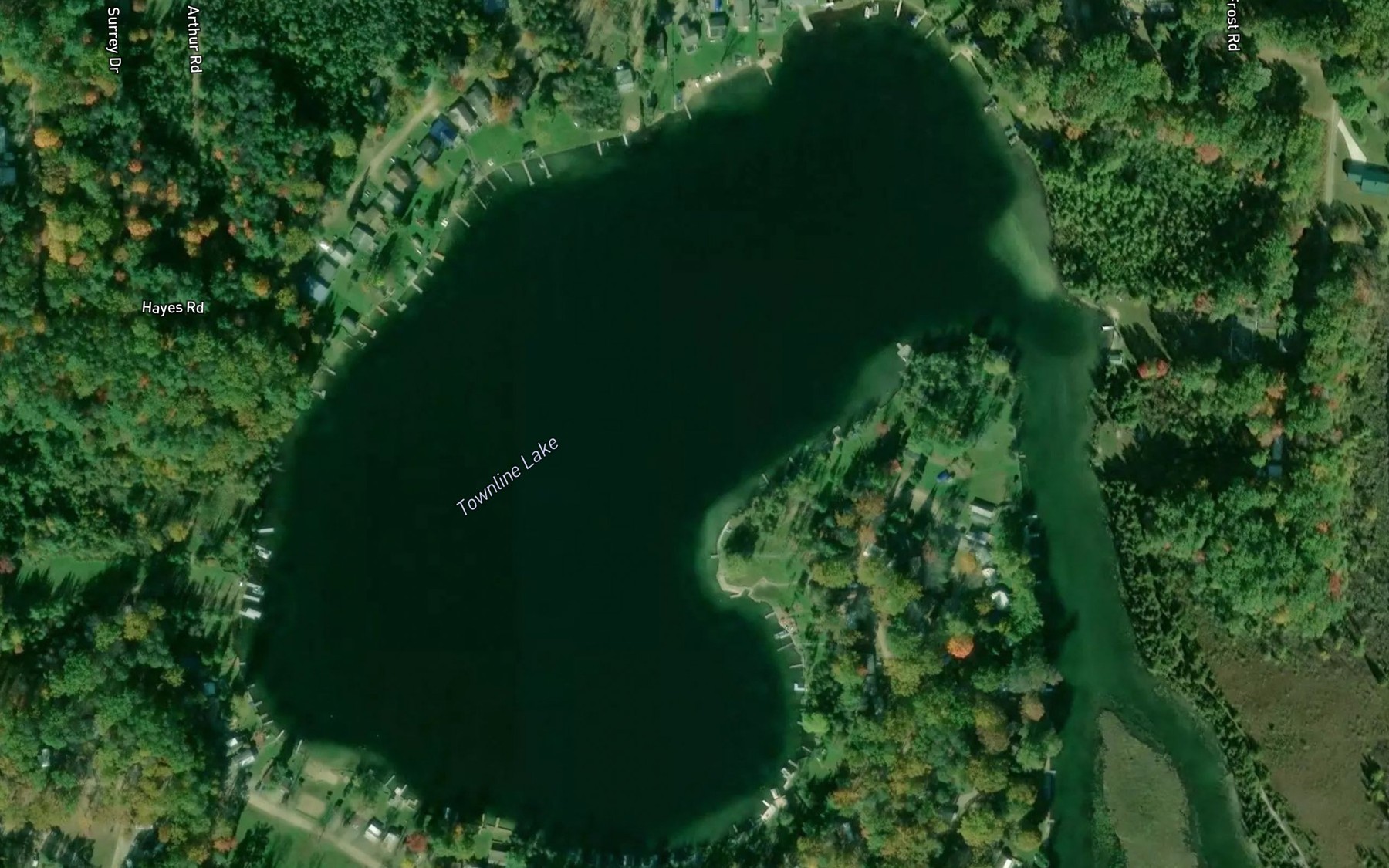 Satellite map of the Townline Lake