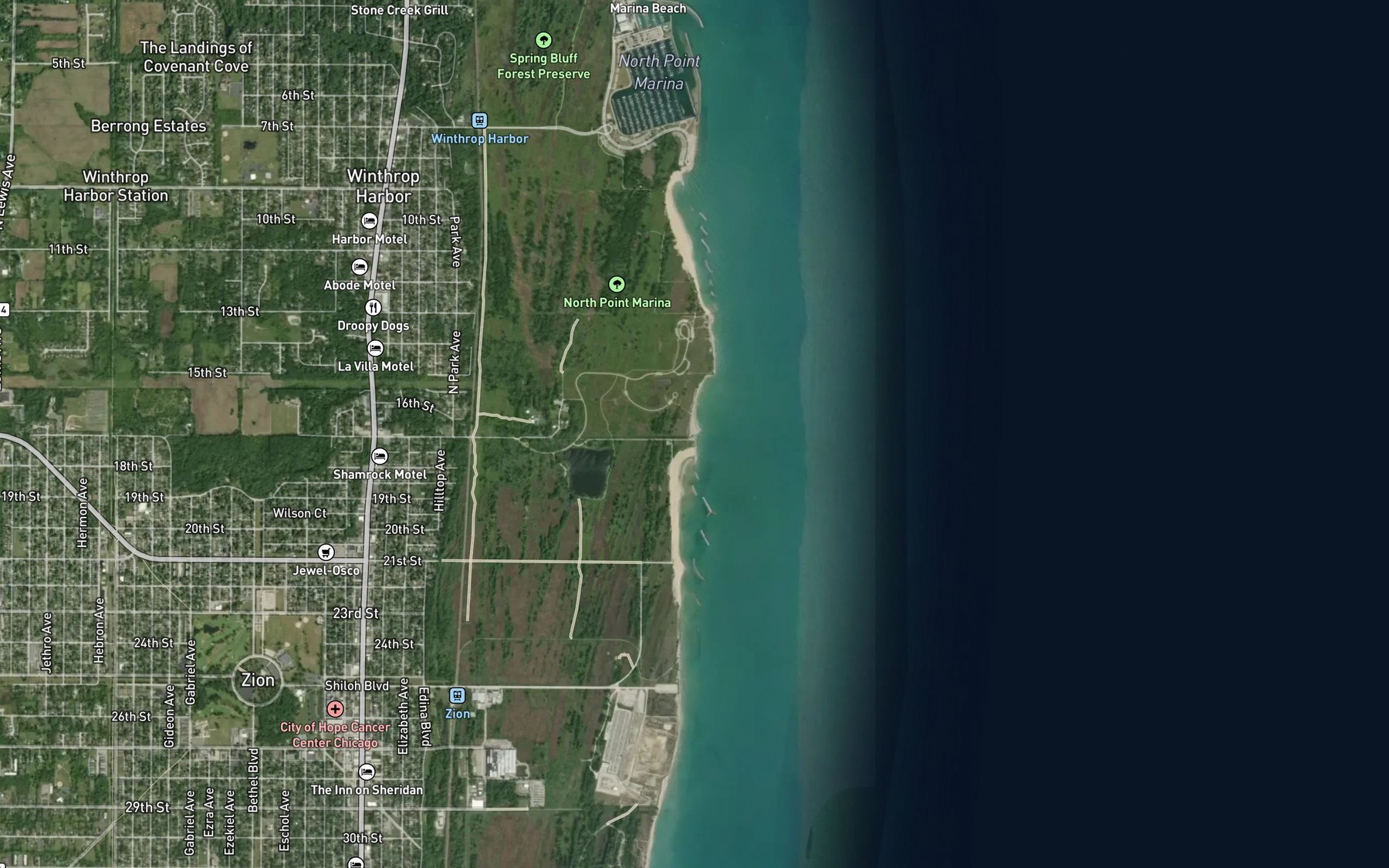 Satellite map of the Kellogg Creek