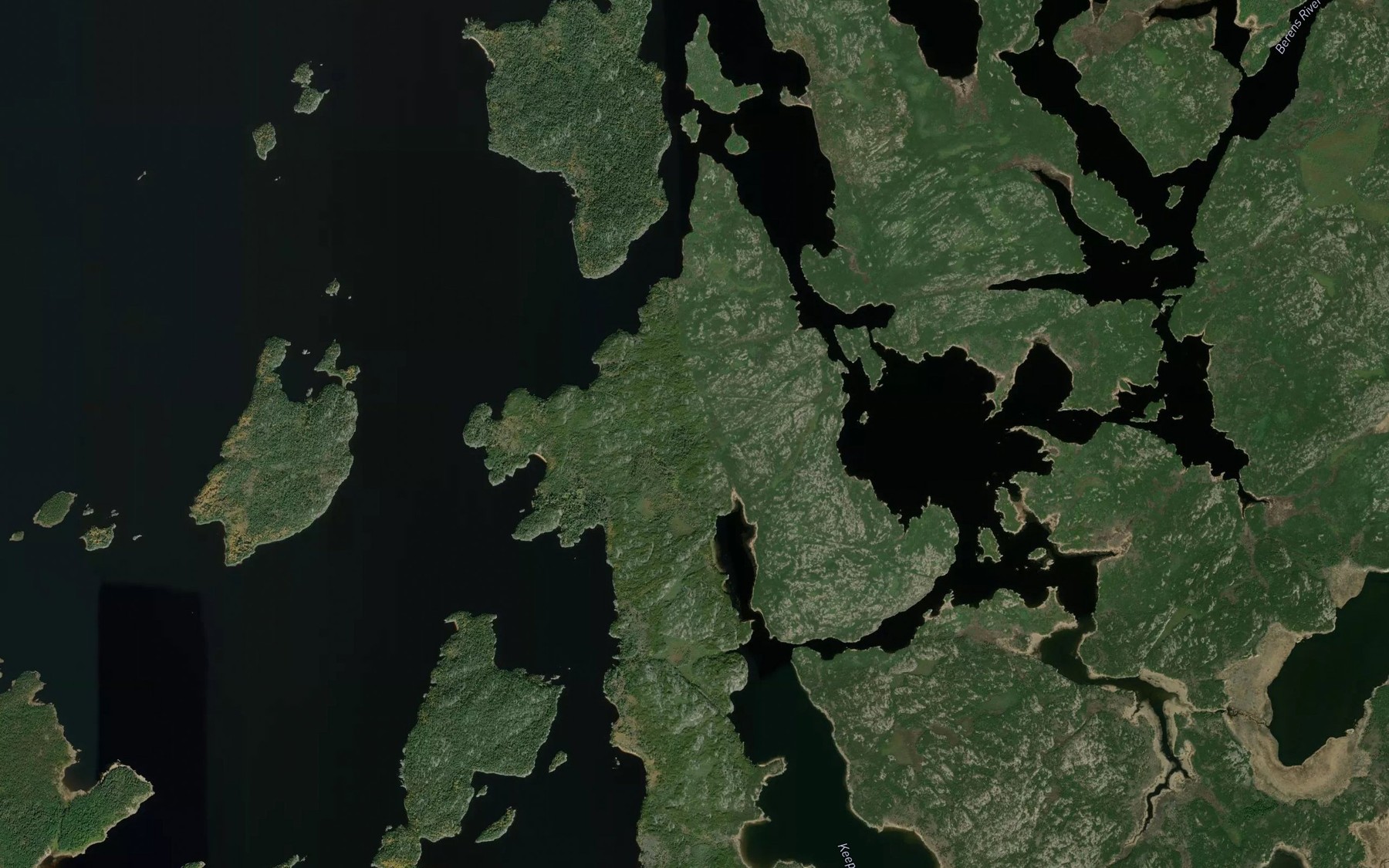 Satellite map of the Keeper River
