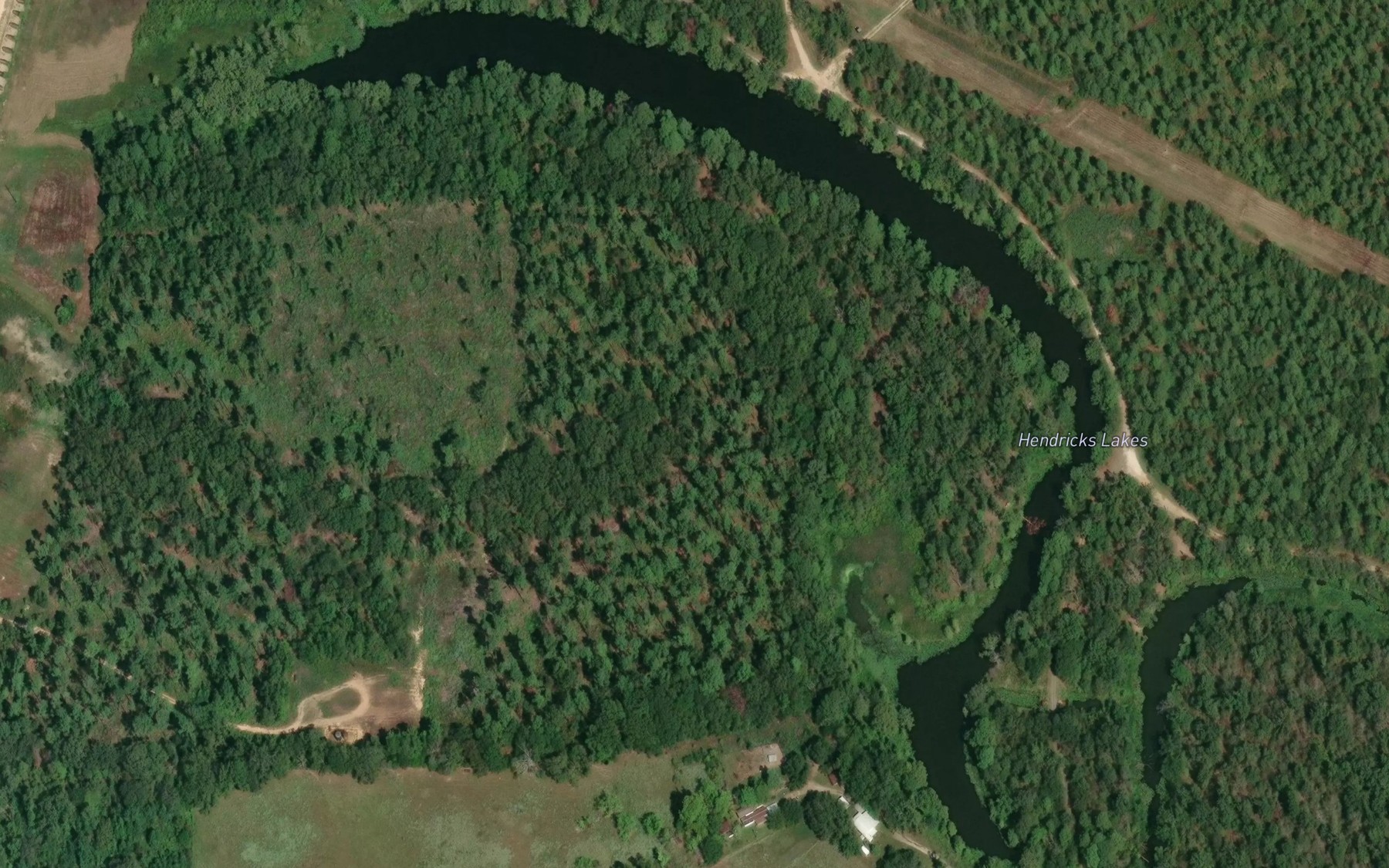 Satellite map of the Hendricks Lakes