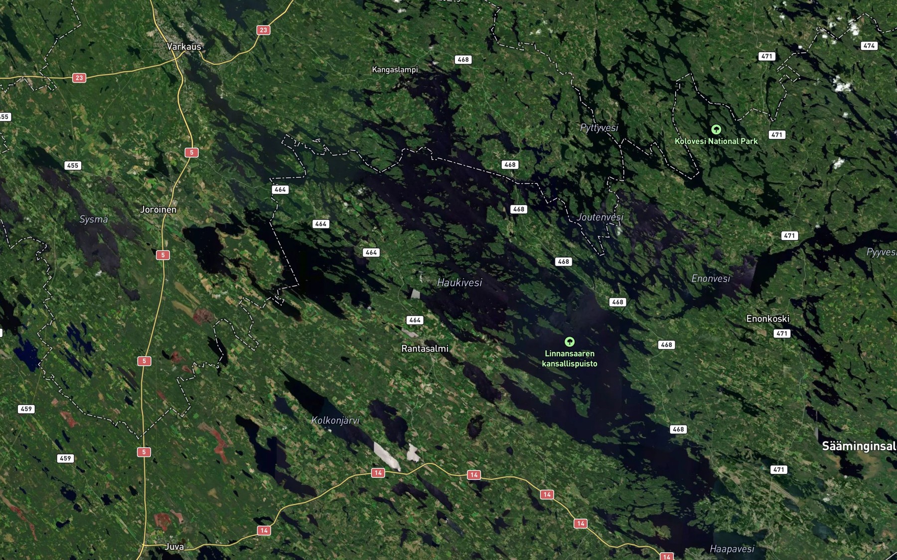 Satellite map of the Haukivesi