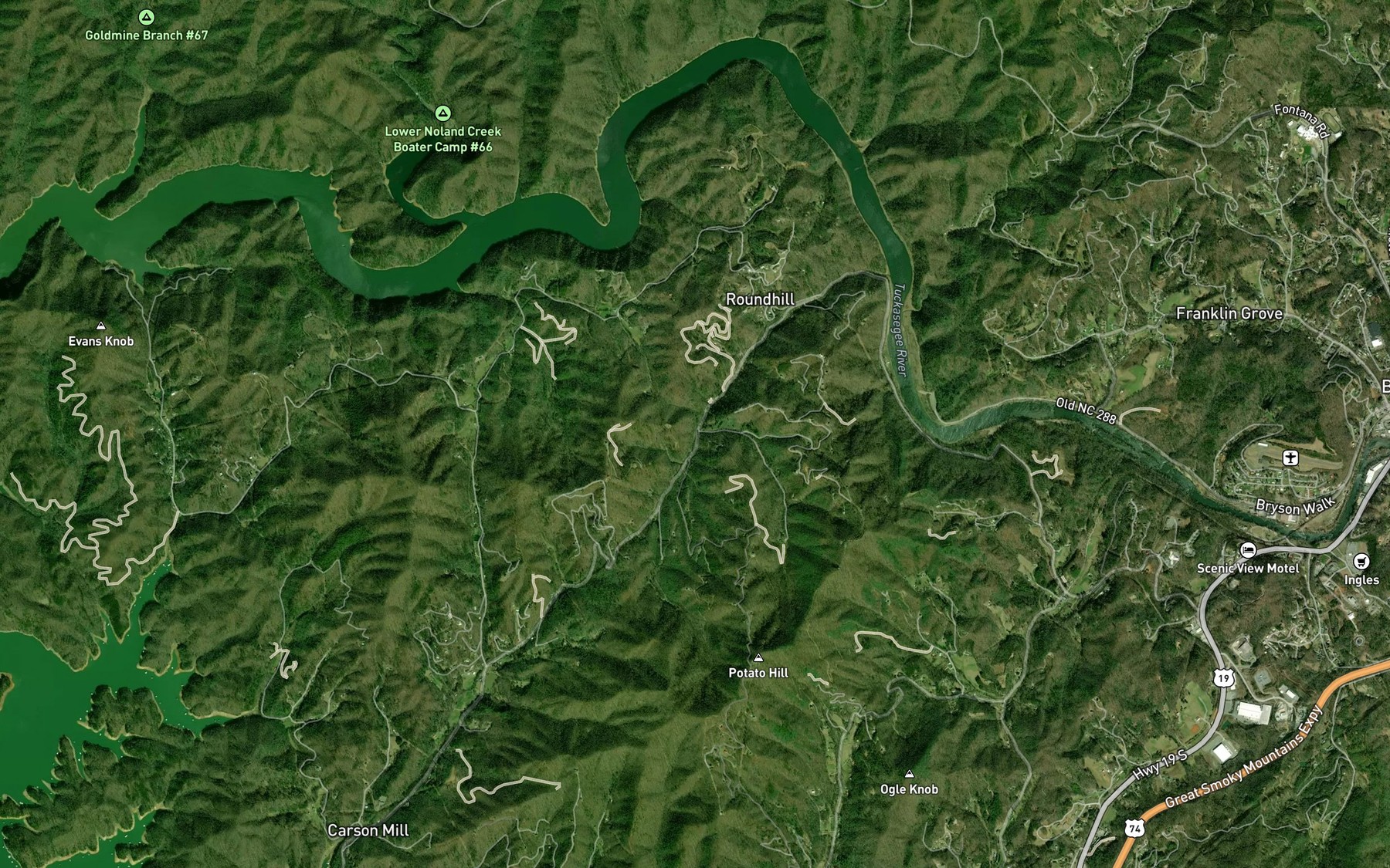 Satellite map of the Reeny Branch