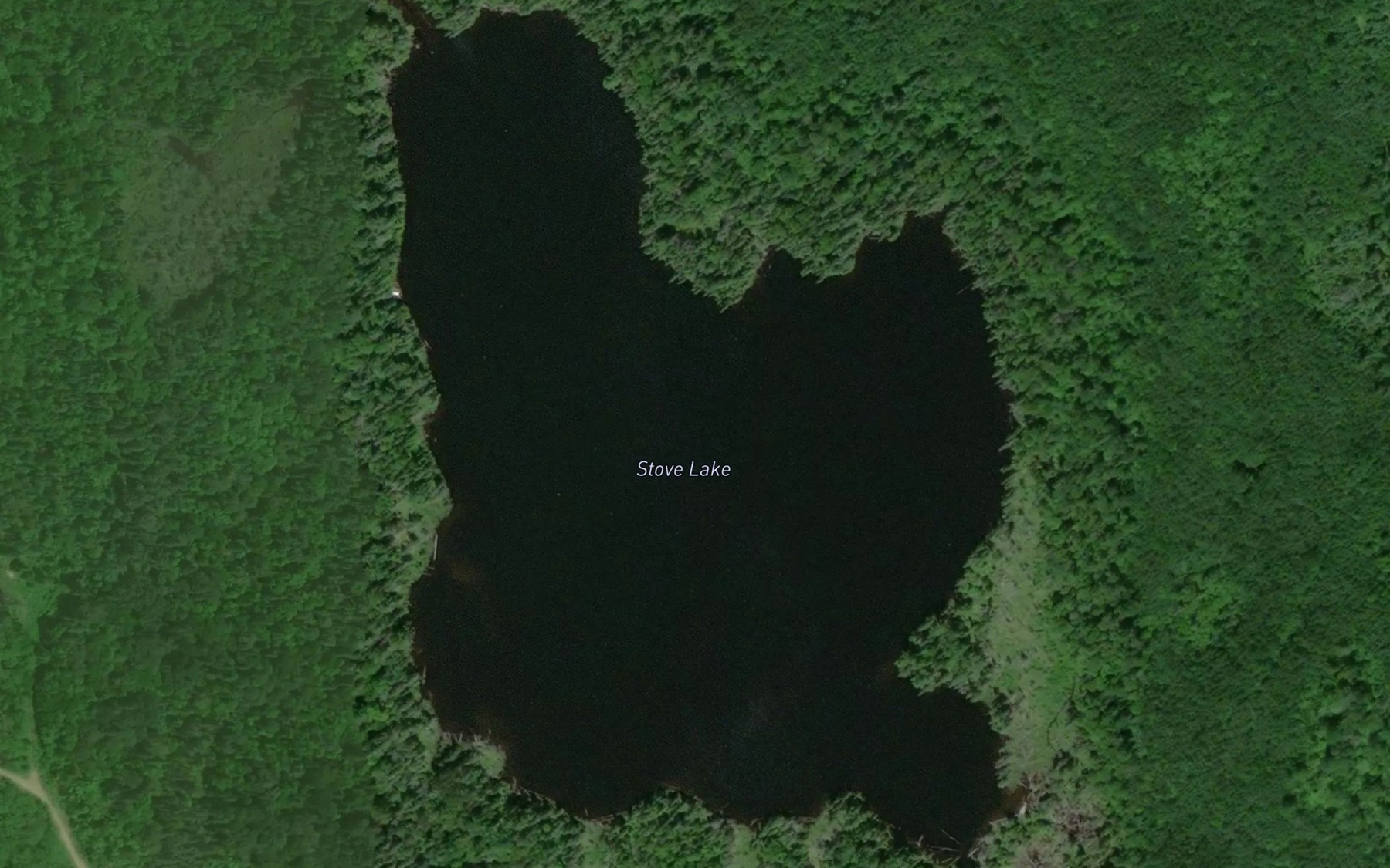 Satellite map of the Stove Lake