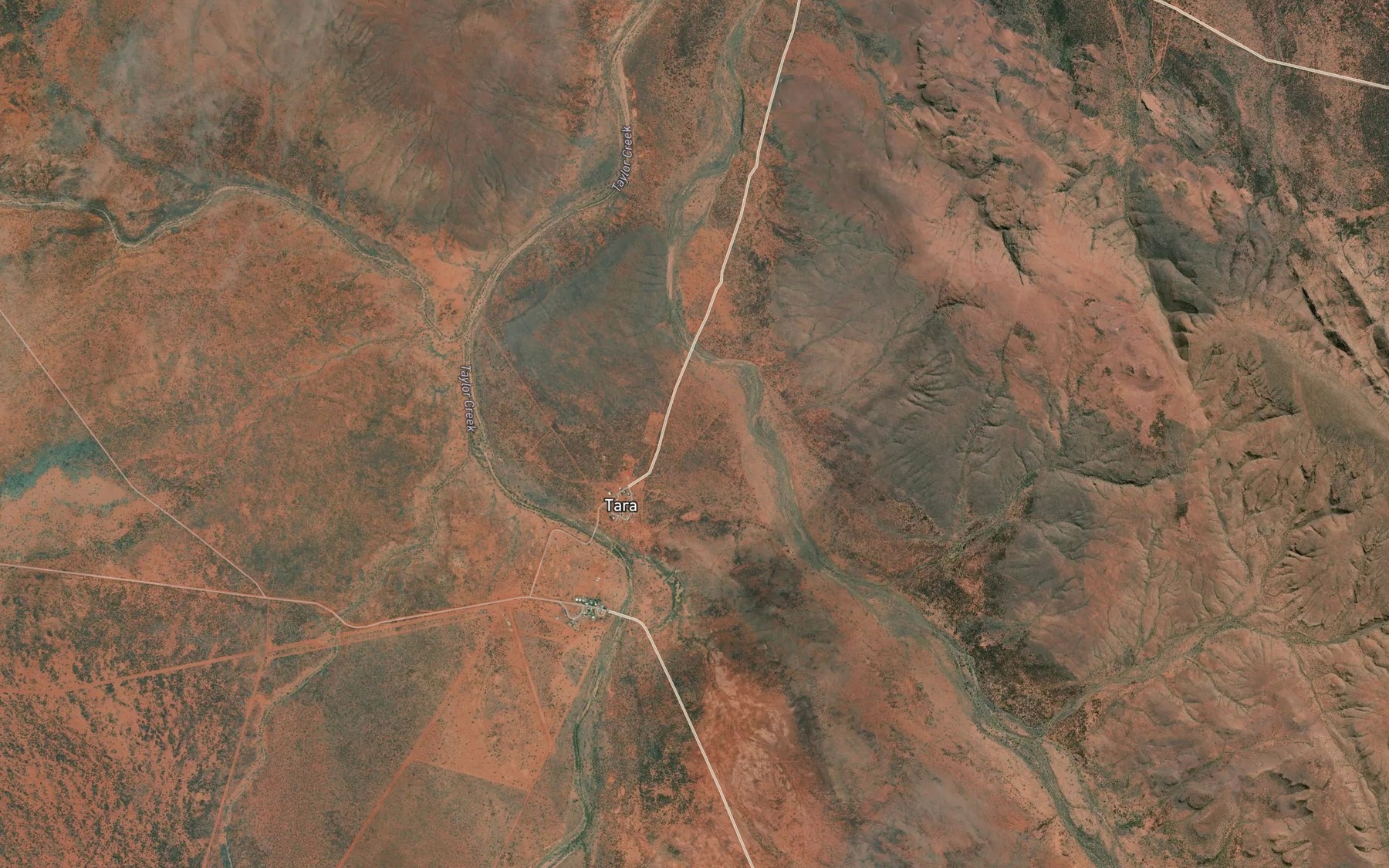 Satellite map of the Donkey Creek
