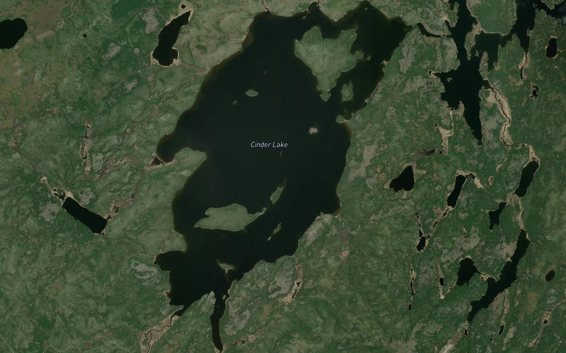 Satellite map of the Cinder Lake