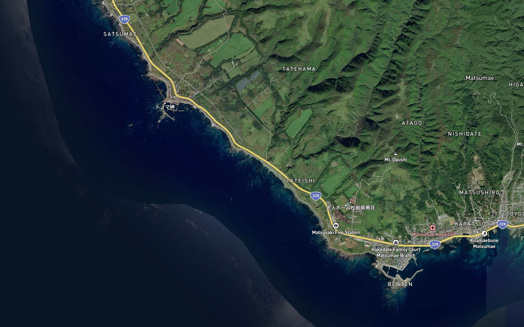 Satellite map of the Kotsukushinai Gawa