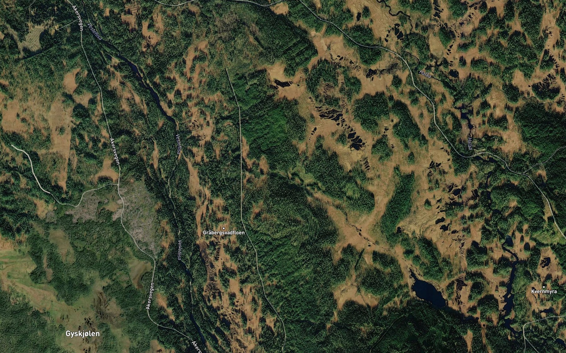 Satellite map of the Halvvegesbekken