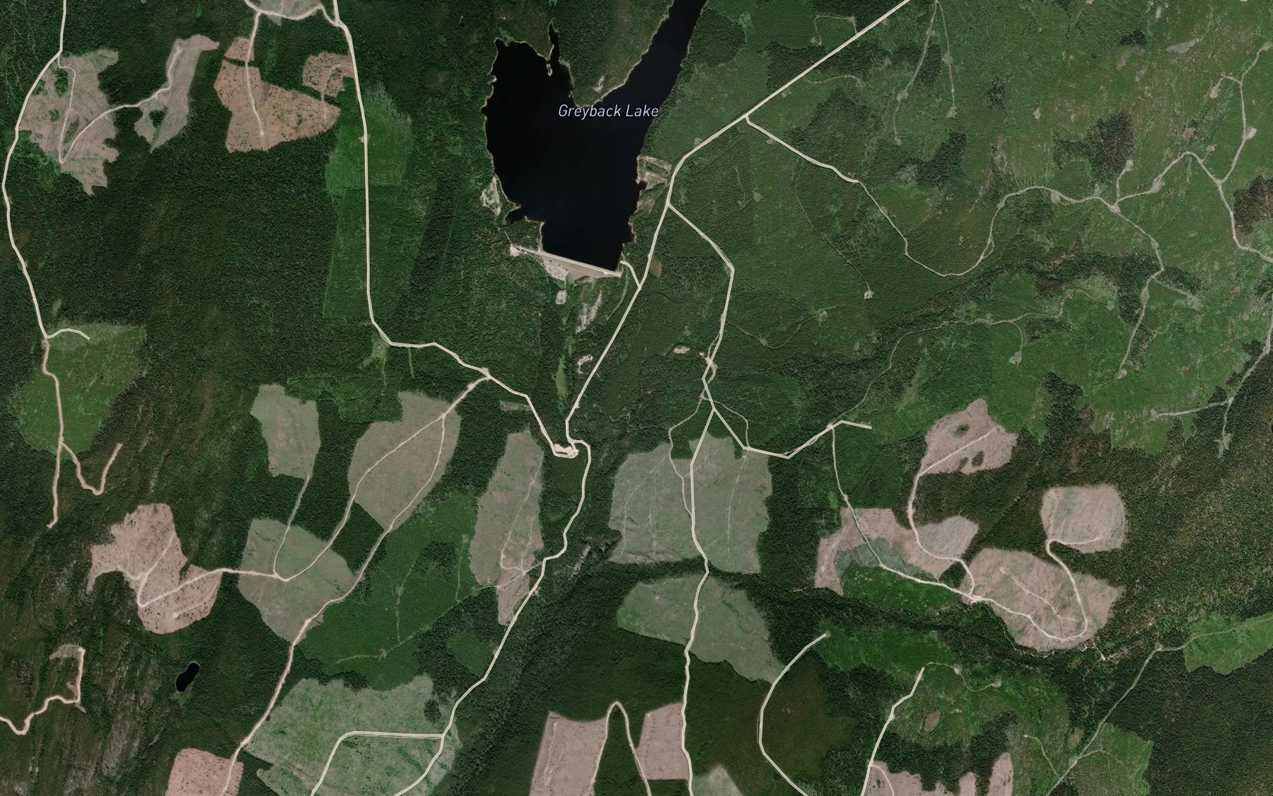 Satellite map of the Dennis Creek