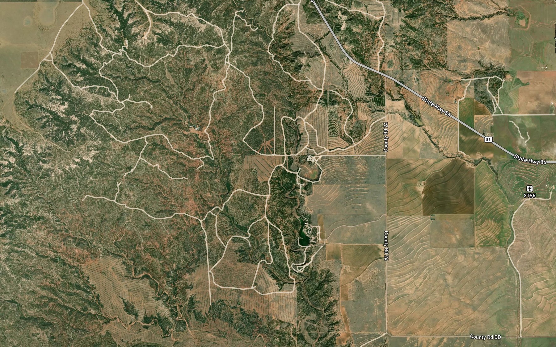 Satellite map of the Red Rock Spring