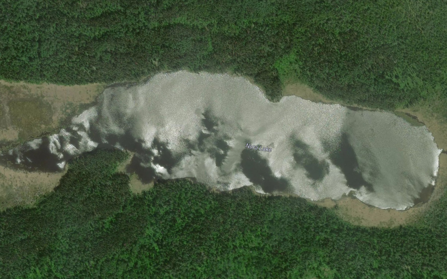 Satellite map of the Nora Lake
