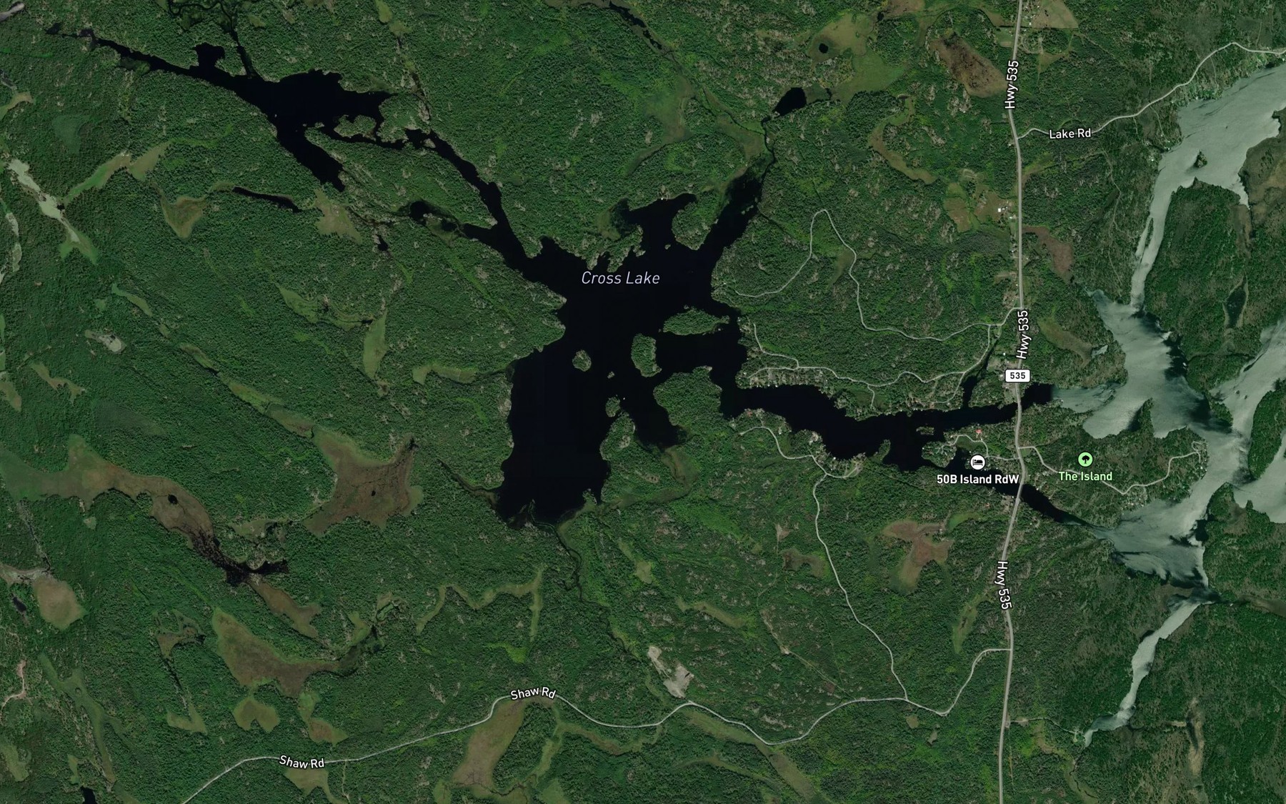 Satellite map of the East Bay