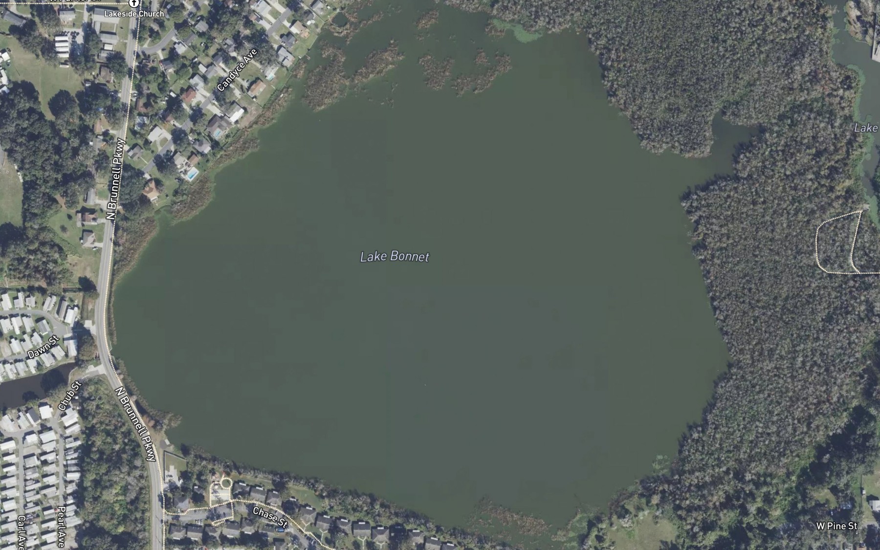 Satellite map of the Lake Bonnet